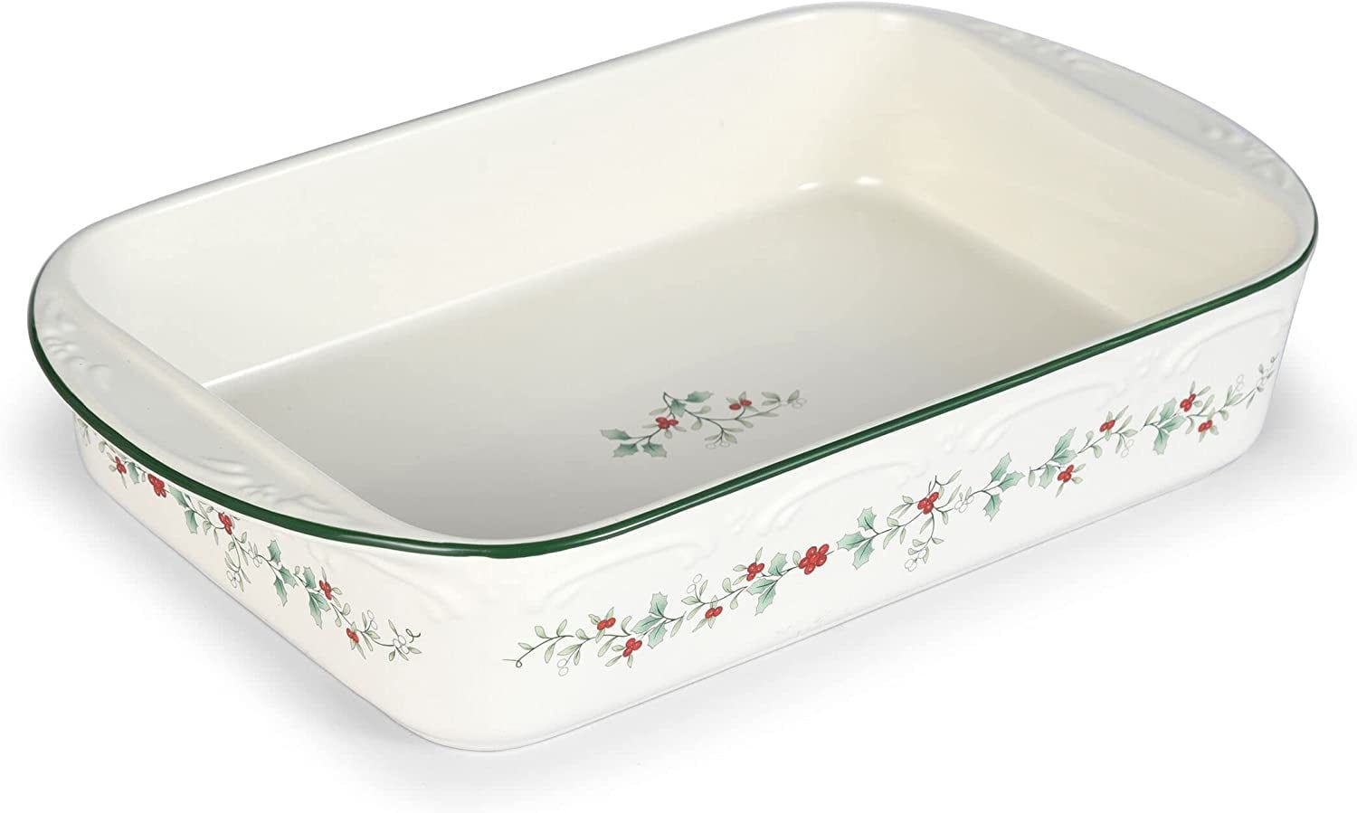 Winterberry Stoneware Rectangular Holiday Baker Dish