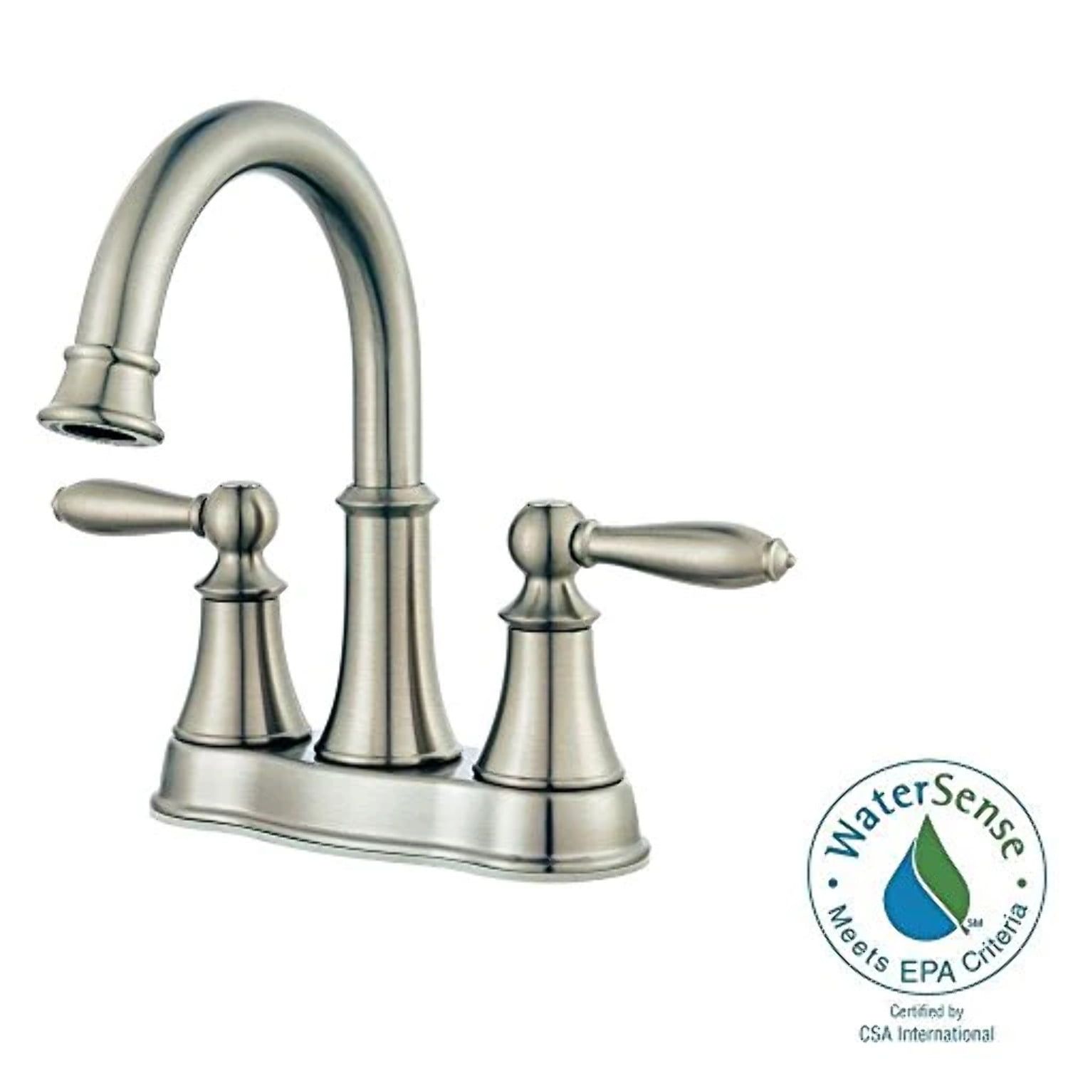 Brushed Nickel Double Handle High Arc Bathroom Faucet