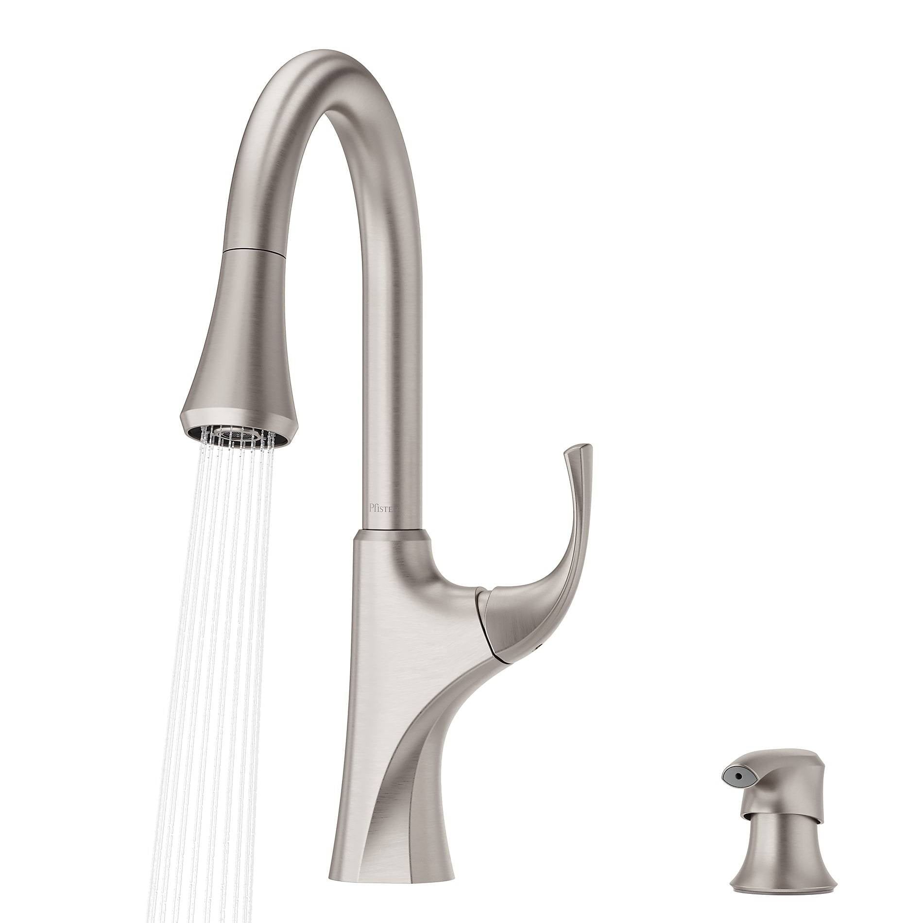 Stainless Steel High Arc Kitchen Faucet with Pull-Down Spray