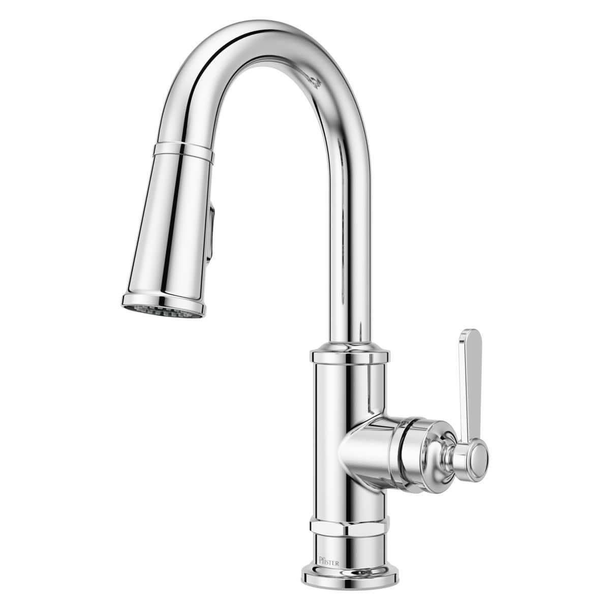 Polished Chrome Single Handle Pull-Down Kitchen Faucet with Spray