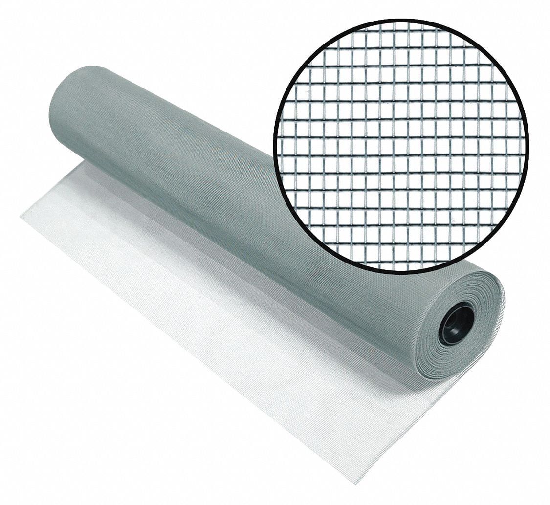 Gray Galvanized Steel Medium Mesh Screen Roll, 36" x 100'