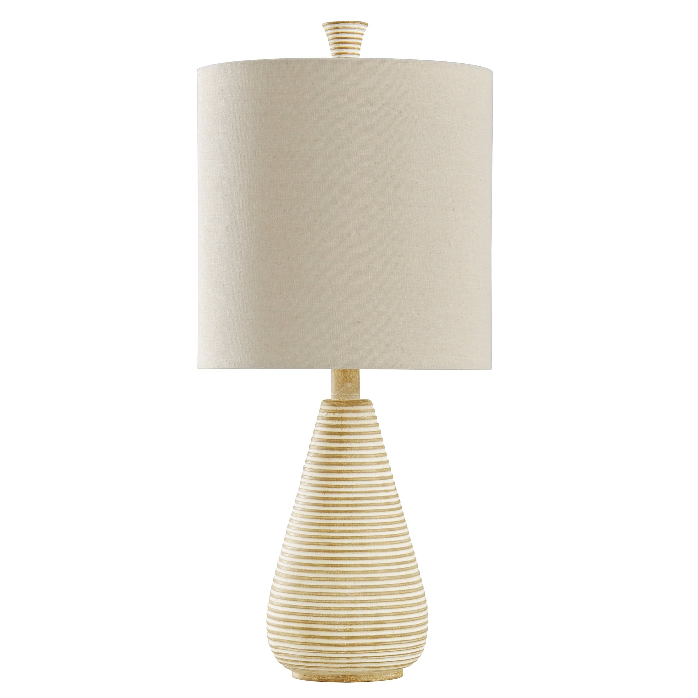 Phillip Beige and Cream Poly Resin Table Lamp