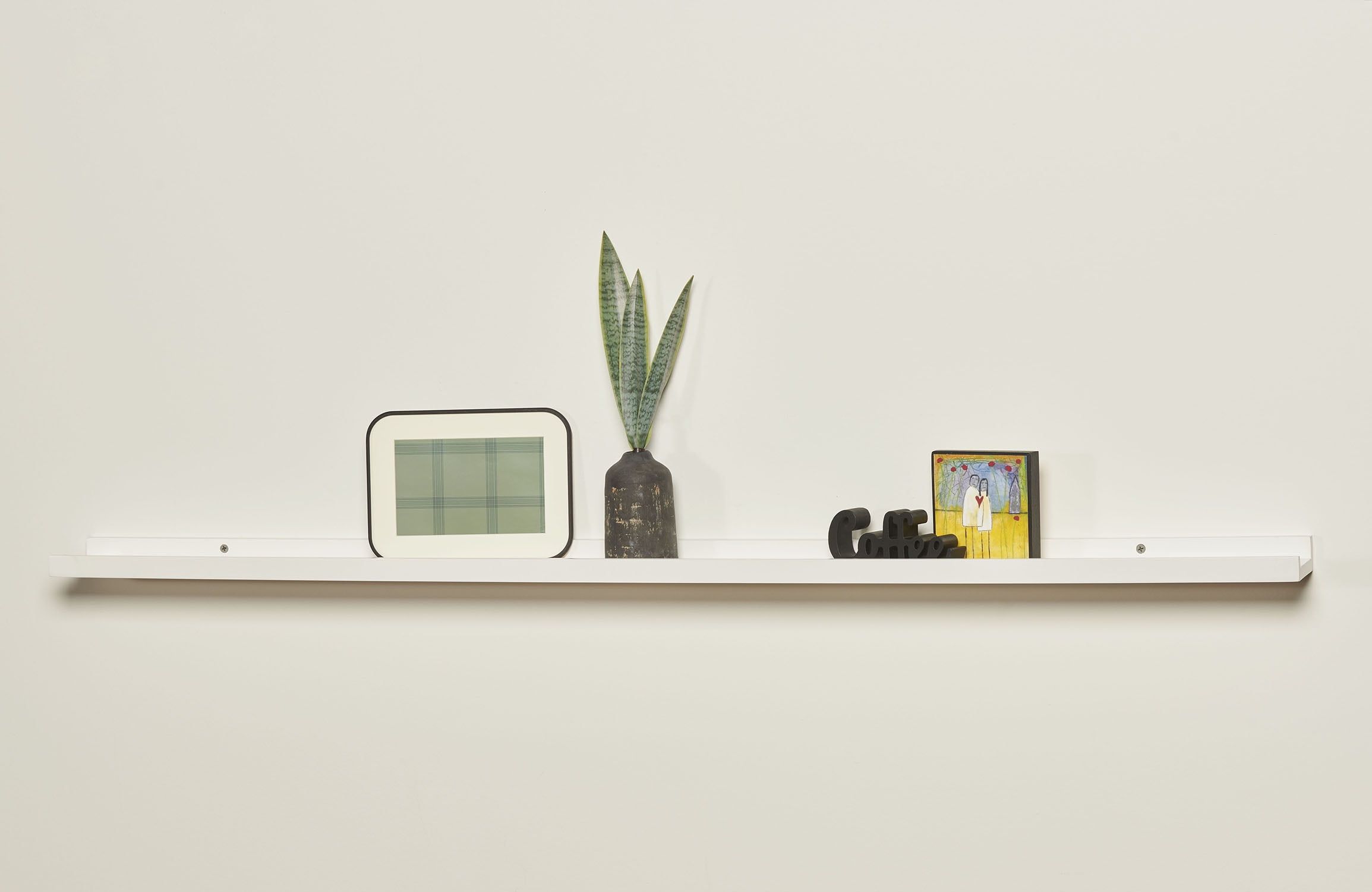 White Composite Modern Wall-Mounted Picture Ledge Shelf