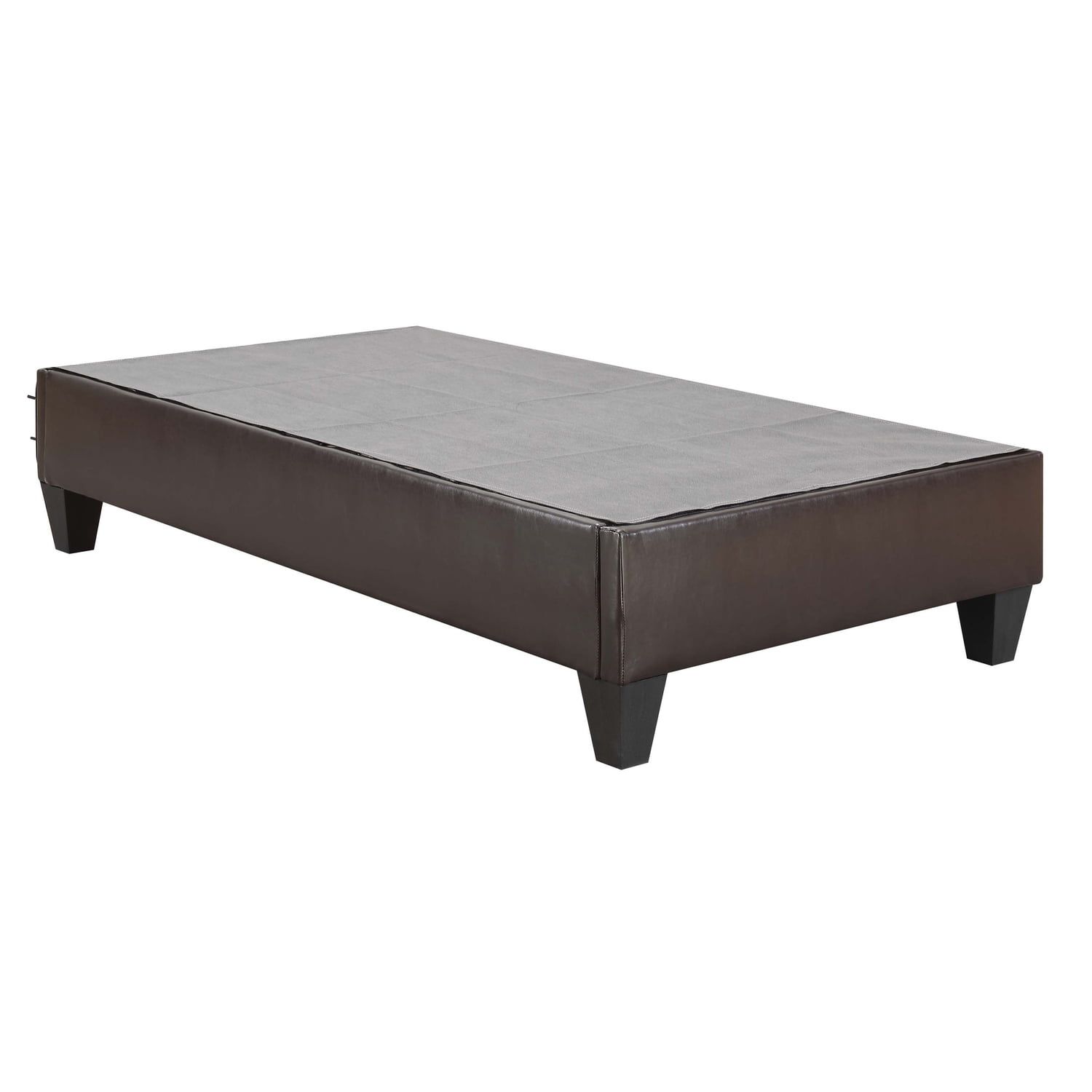 Abby Twin Brown Faux Leather Platform Bed