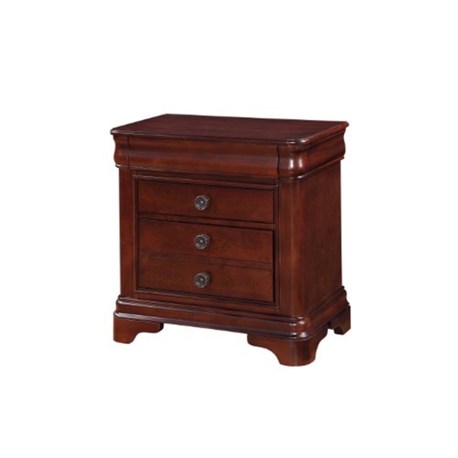 Conley Cherry 2-Drawer Hardwood Nightstand with Birch Veneers