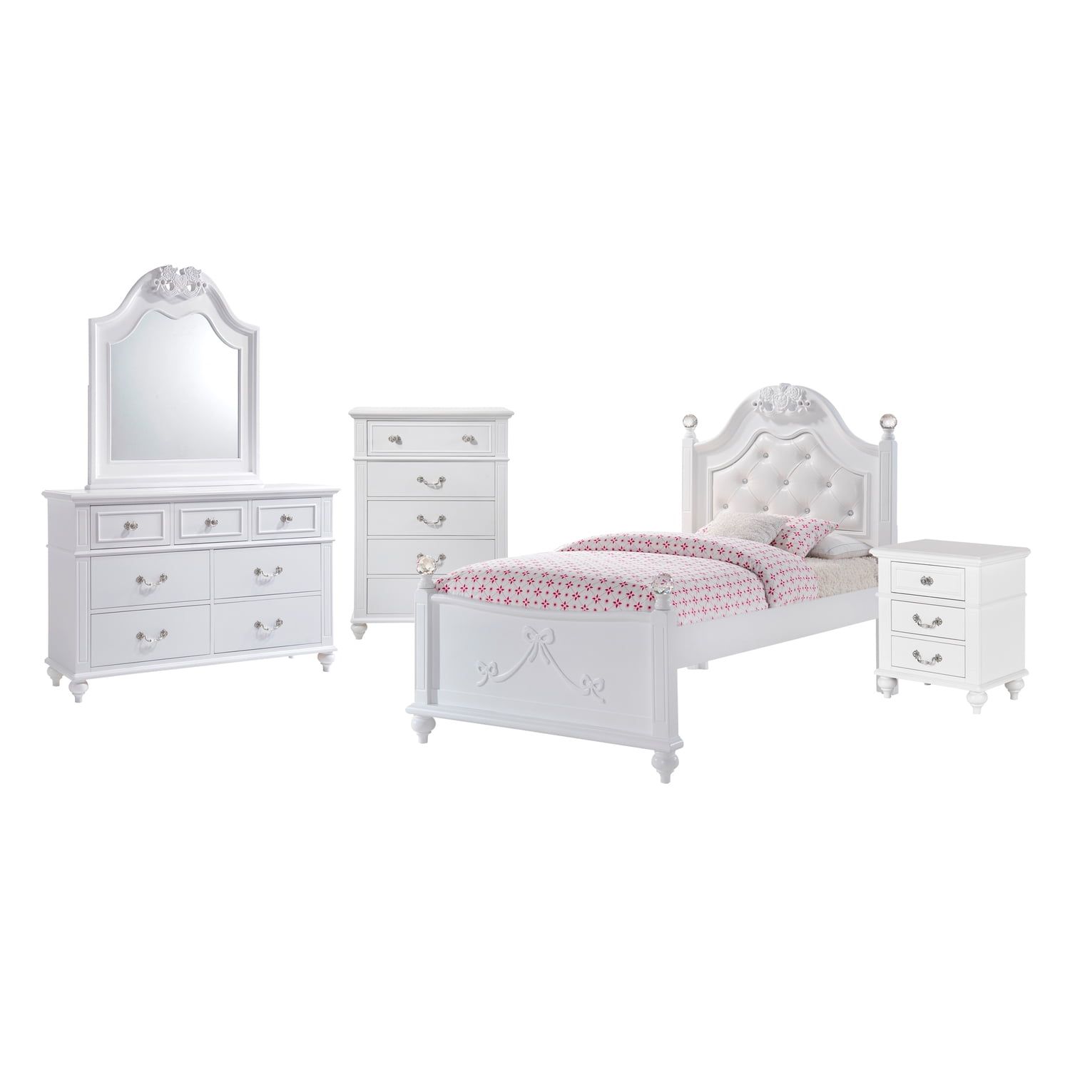 Picket House Furnishings Annie 5 Piece Twin Bedroom Set in White