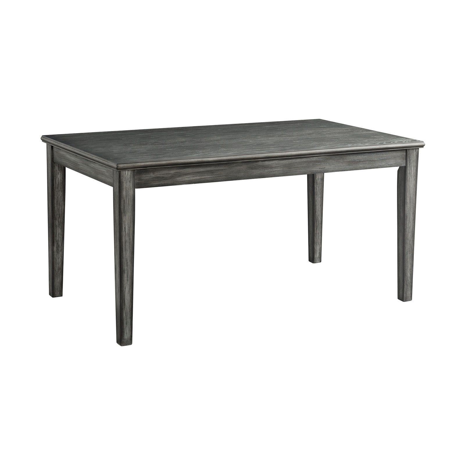 Transitional Gray Wood Extendable Dining Table with Leaf