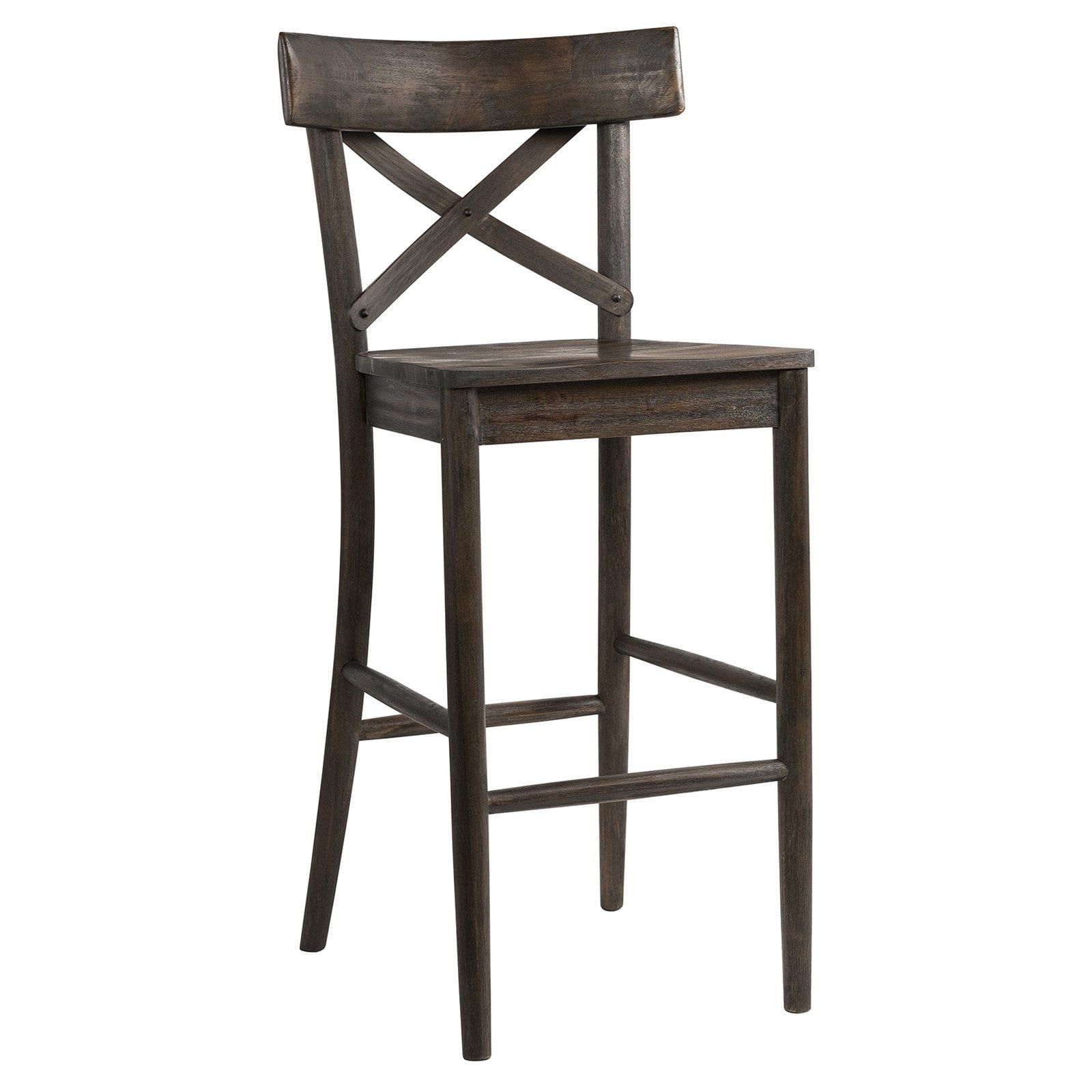 Calhoun Dark Brown 30" X-Back Wooden Bar Stool