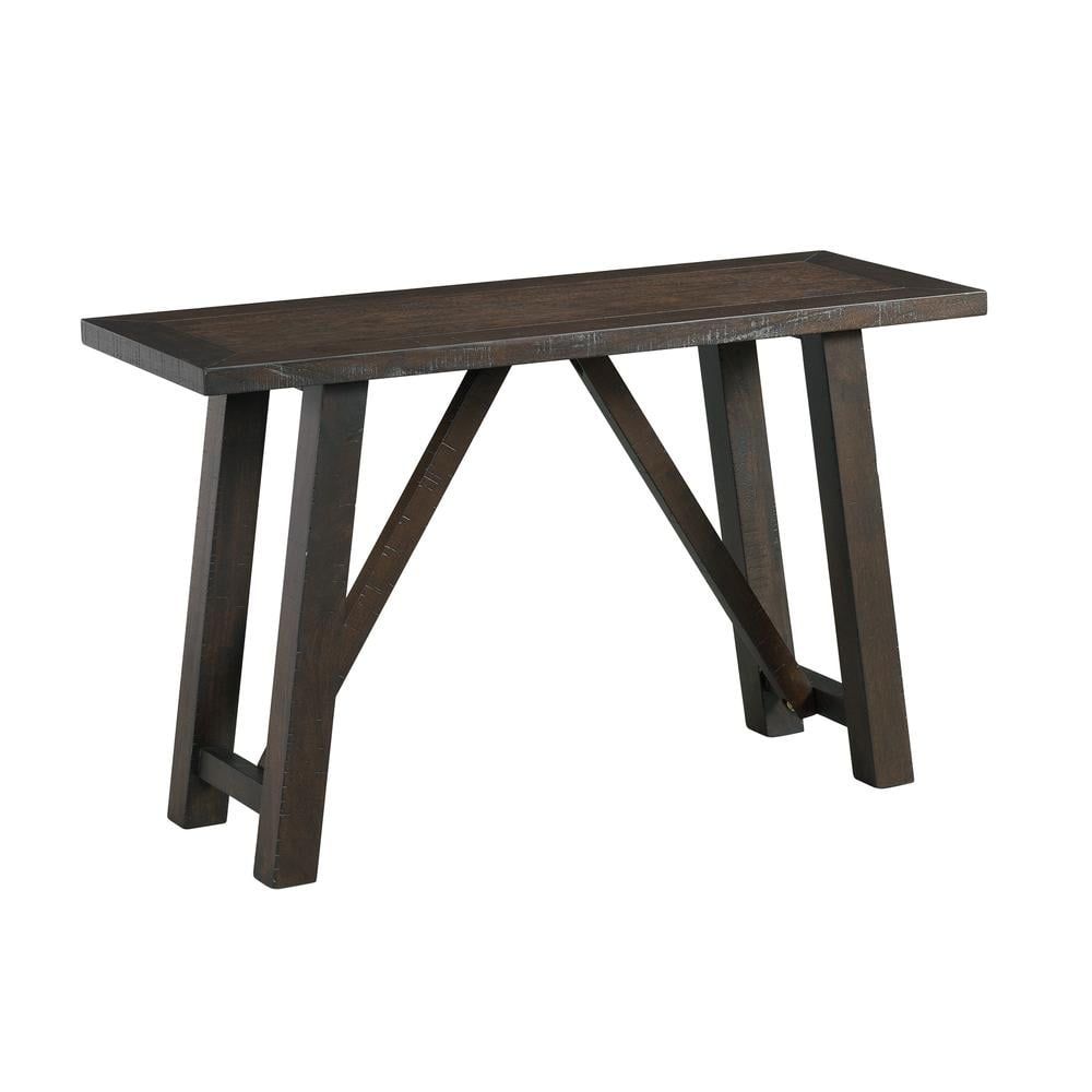 Rustic Gray 40" Trestle Base Counter Height Wooden Bench