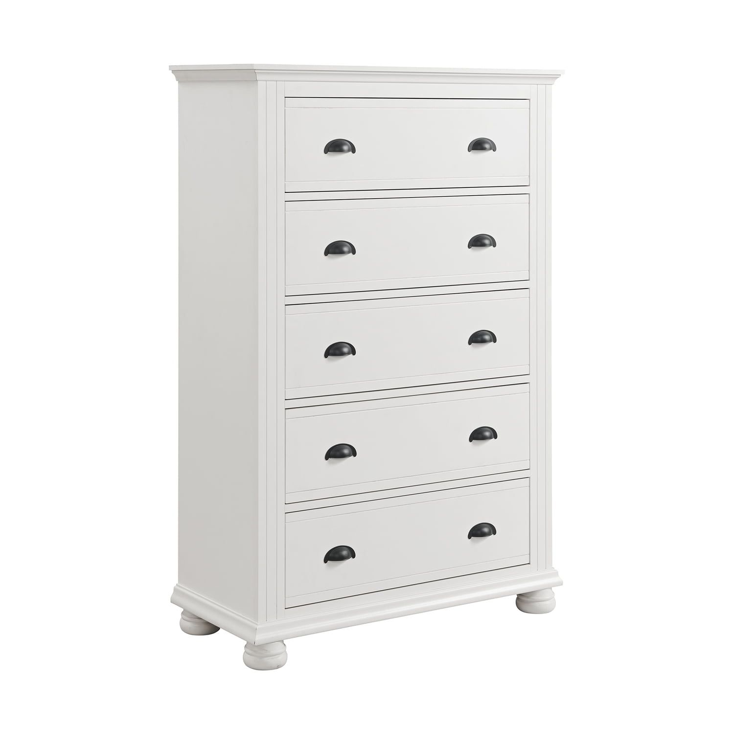 White 5-Drawer Chest with Felt Lined Top Drawer