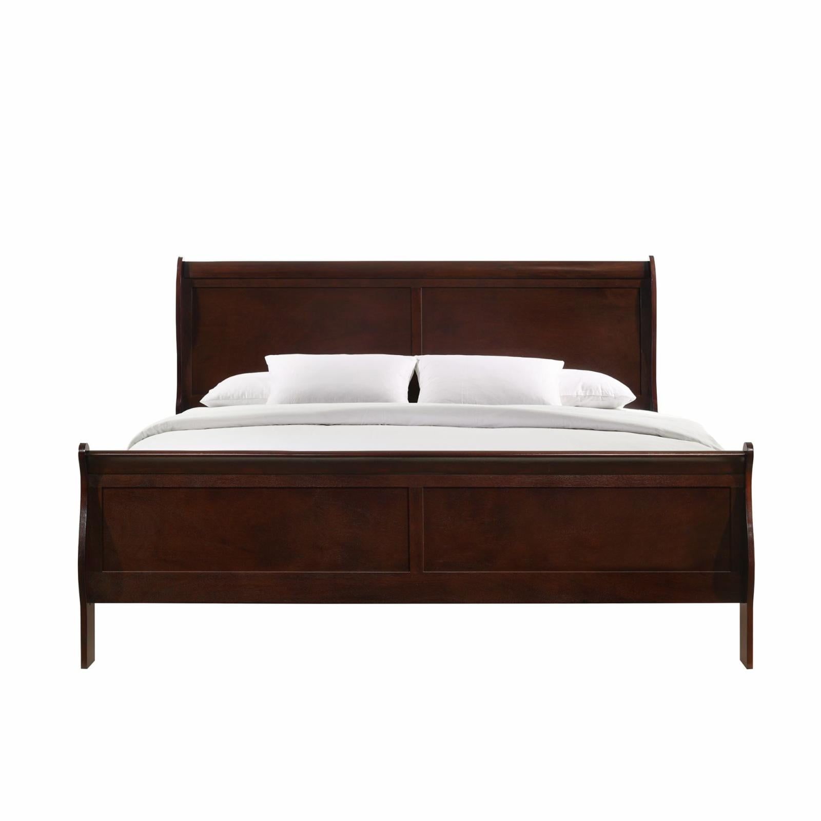 Ellington Transitional King Sleigh Bed with Drawer in Sleek Black