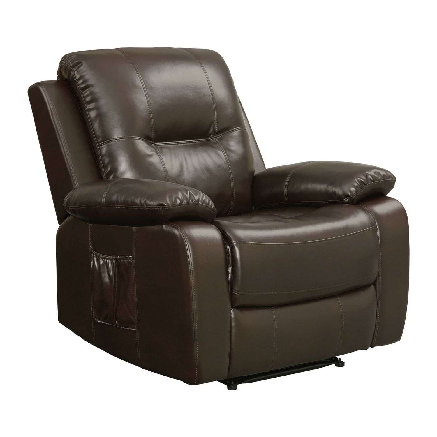 Transitional 36" Brown Leather Power Lift Recliner