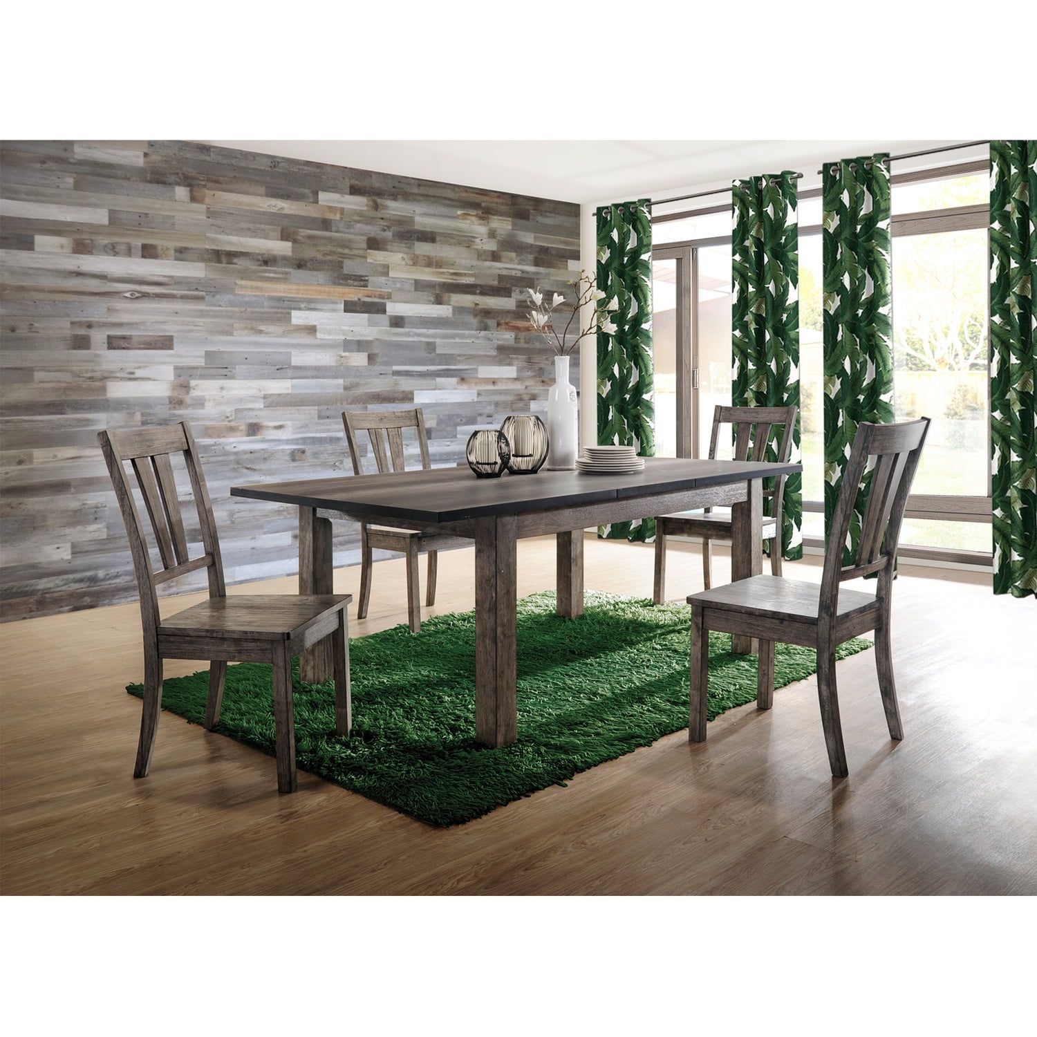 Grayson Gray Oak 5-Piece Extendable Dining Set with 4 Chairs