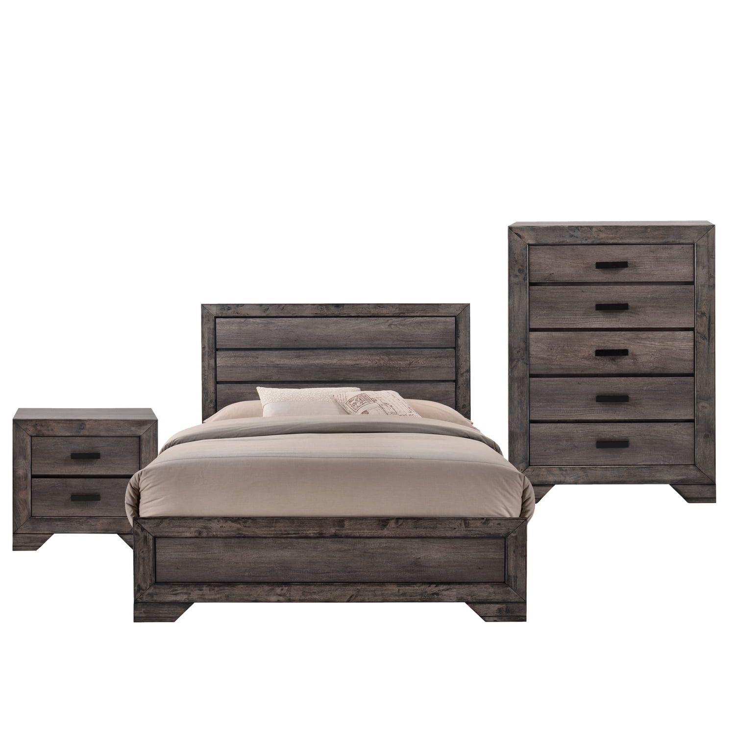 Grayson Dark Brown Full Panel 3PC Bedroom Set