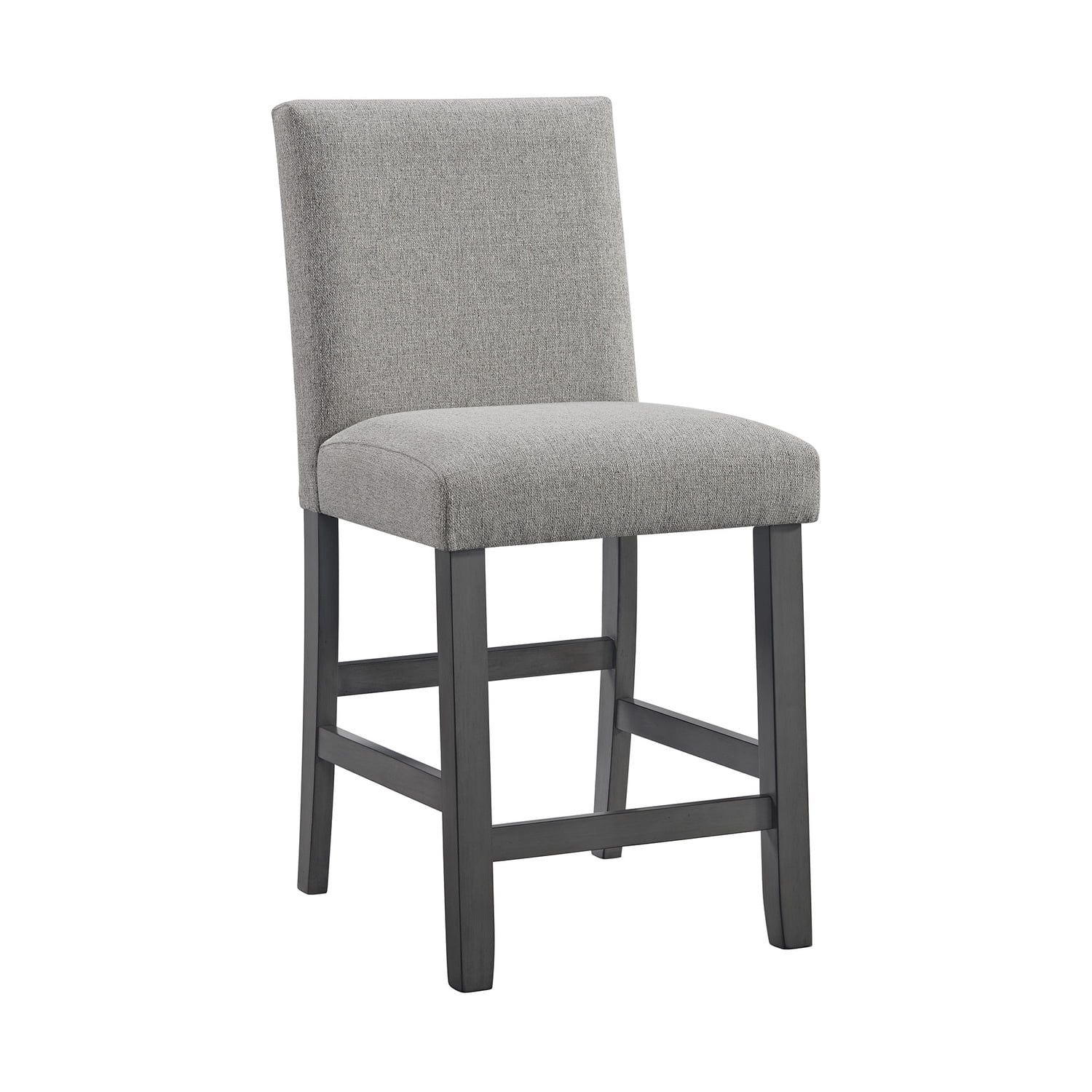 Gray Upholstered Counter Side Chair with Nailhead Trim