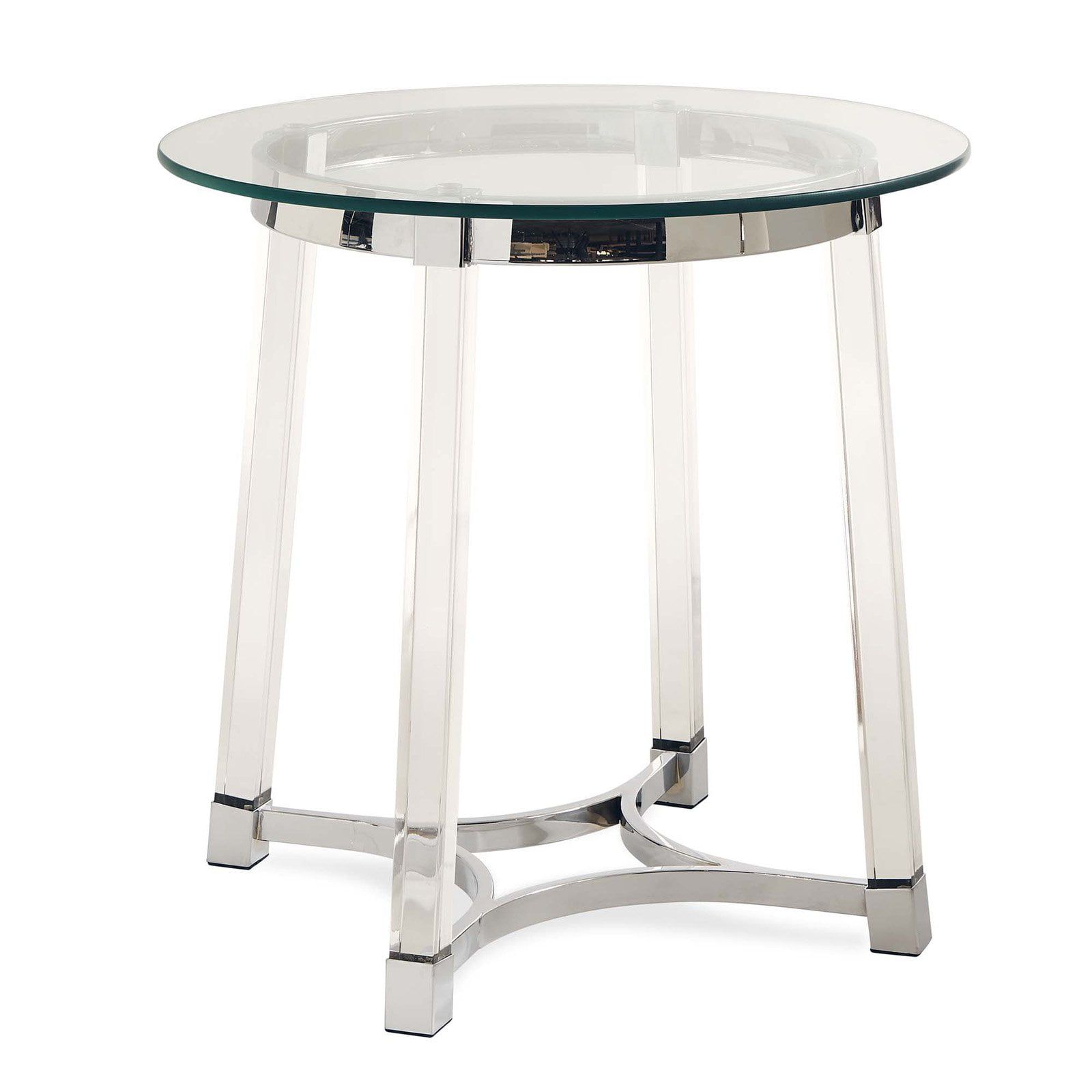 Sophia Round Chrome and Glass End Table