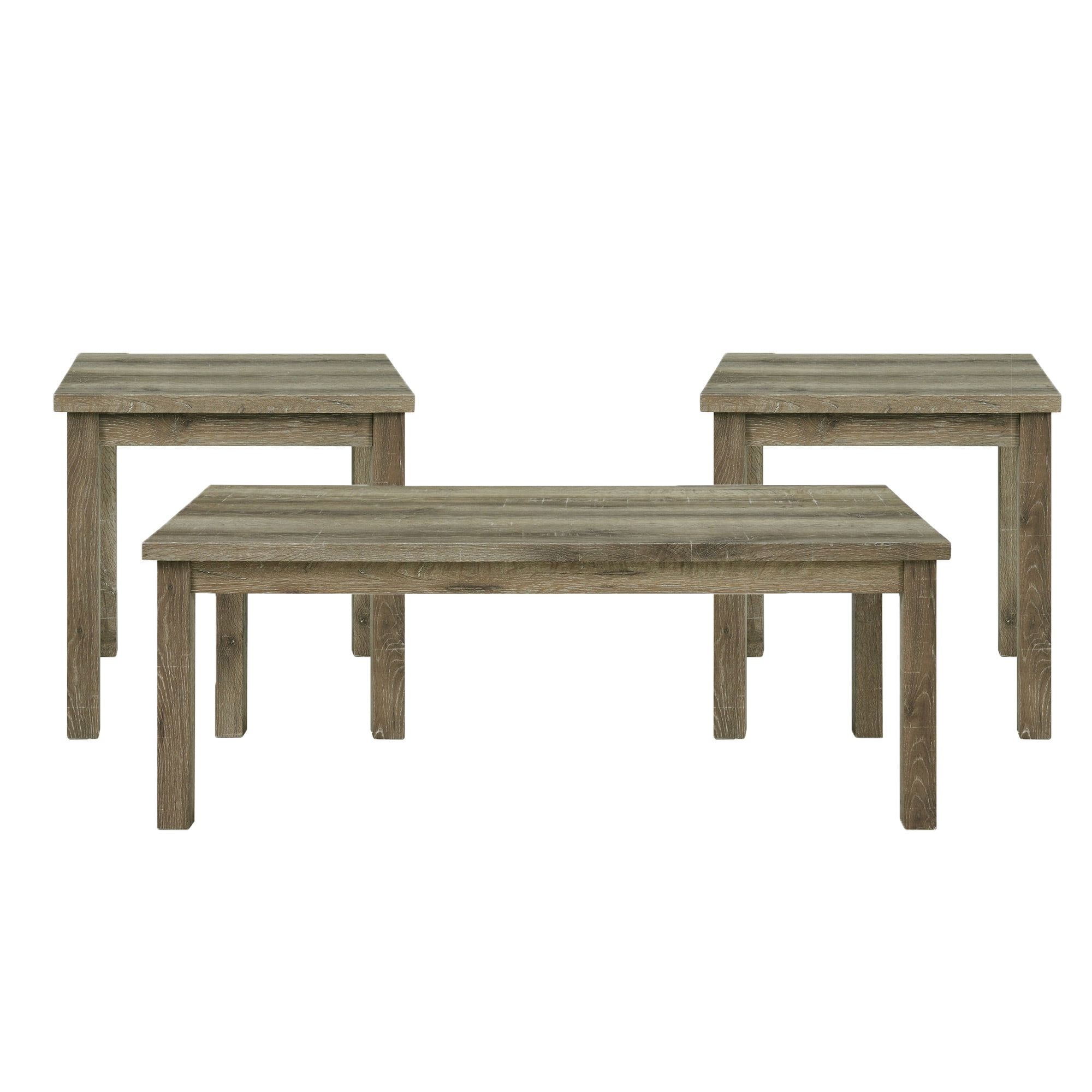 Turner Light Oak 3-Piece Rectangular Coffee Table Set