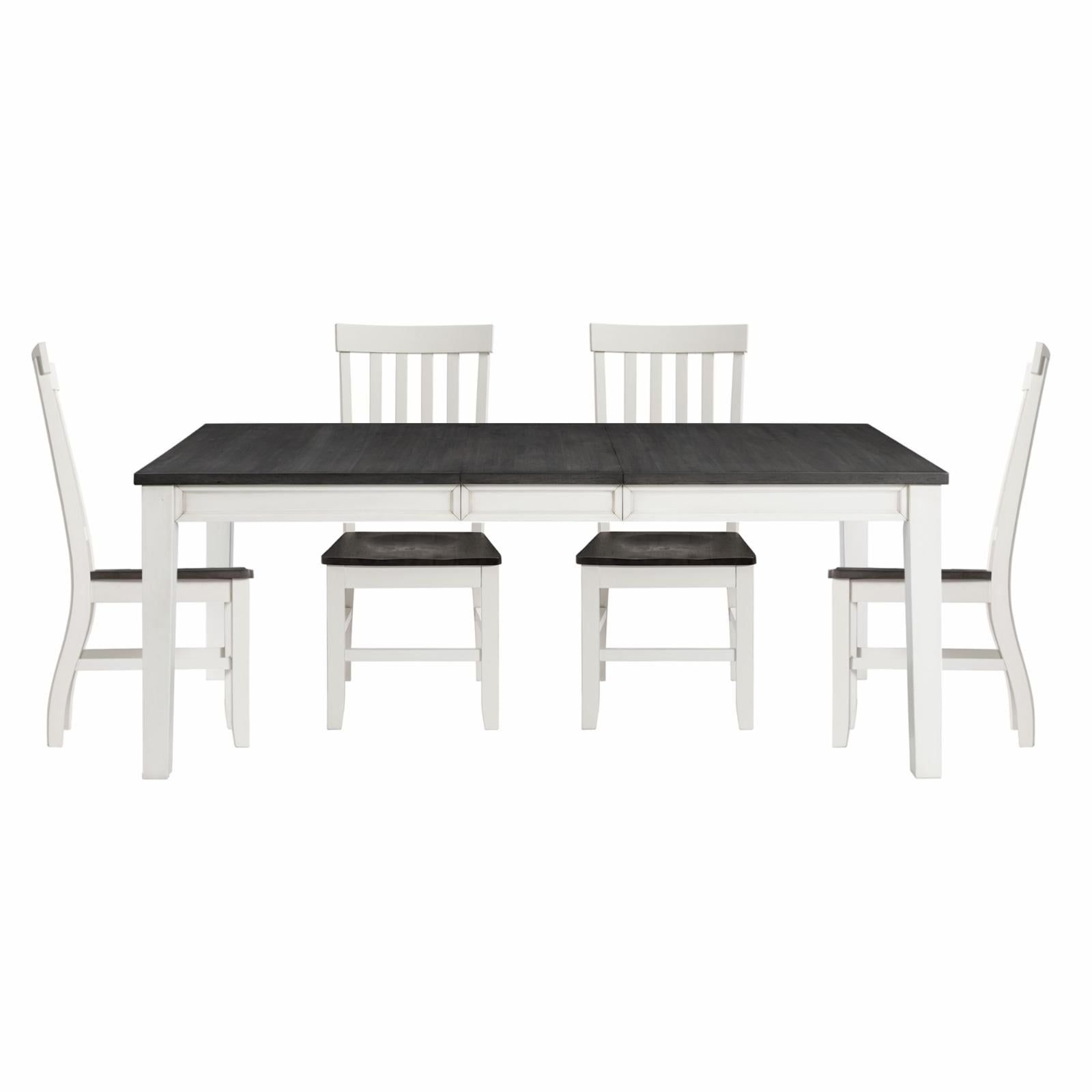 Jamison Two Tone Acacia Wood Dining Set with Extension Leaf