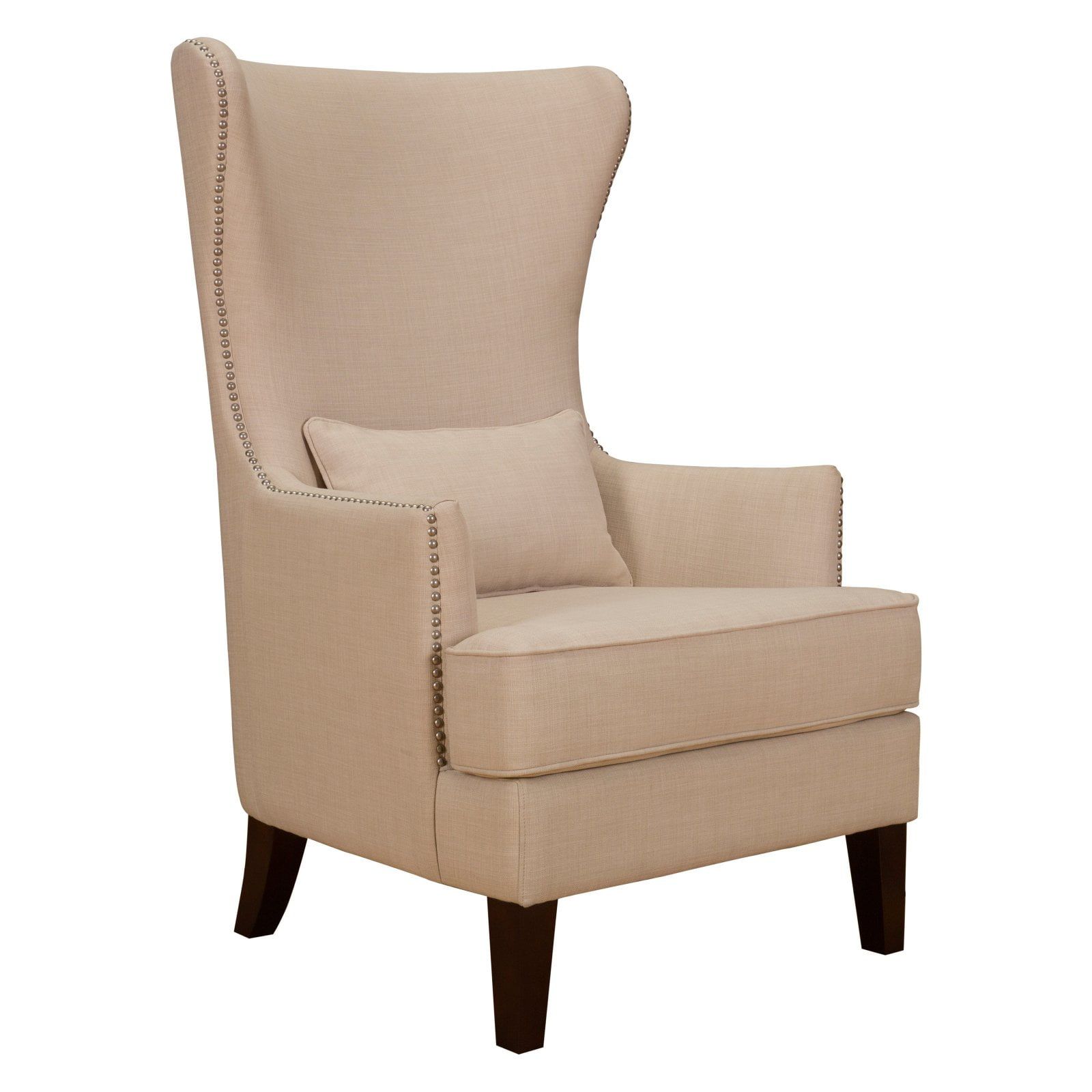 Heirloom Natural Beige Wood Wingback Accent Chair