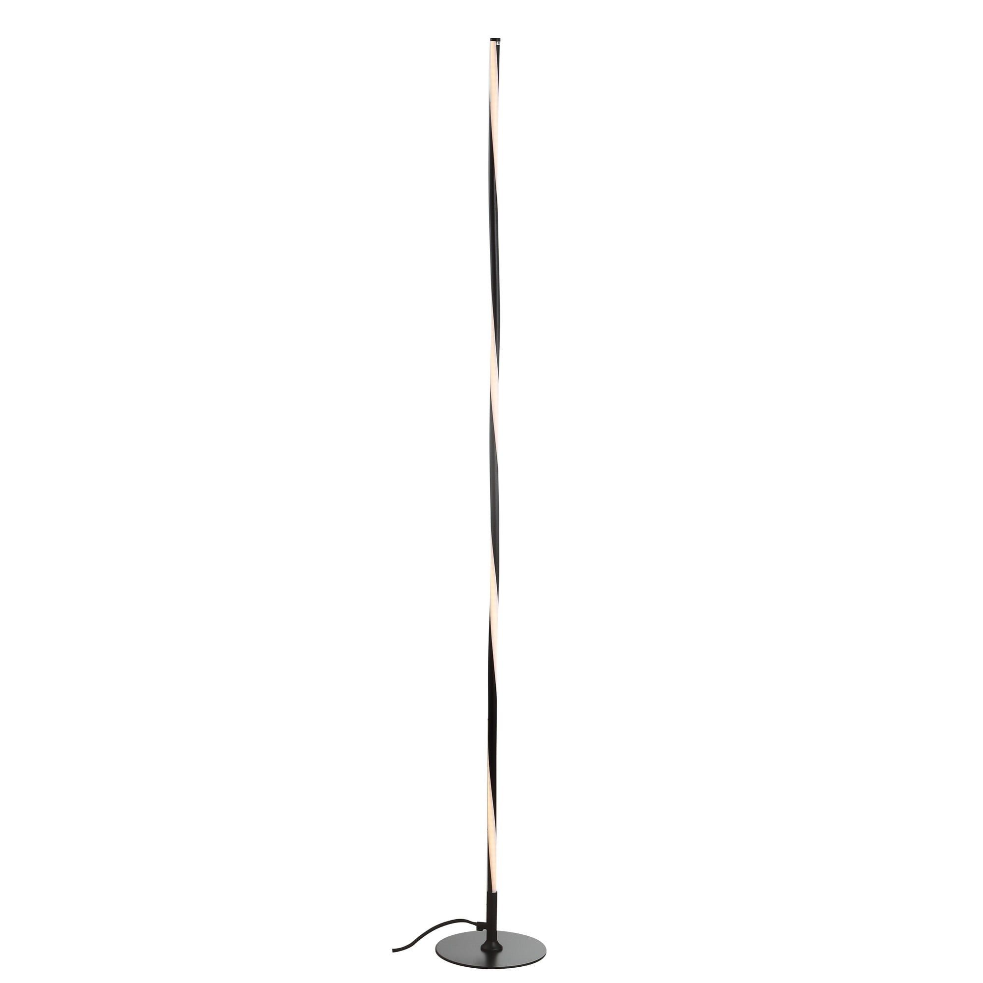 Arcadia Adjustable Black Silk Shade 63.75" LED Floor Lamp