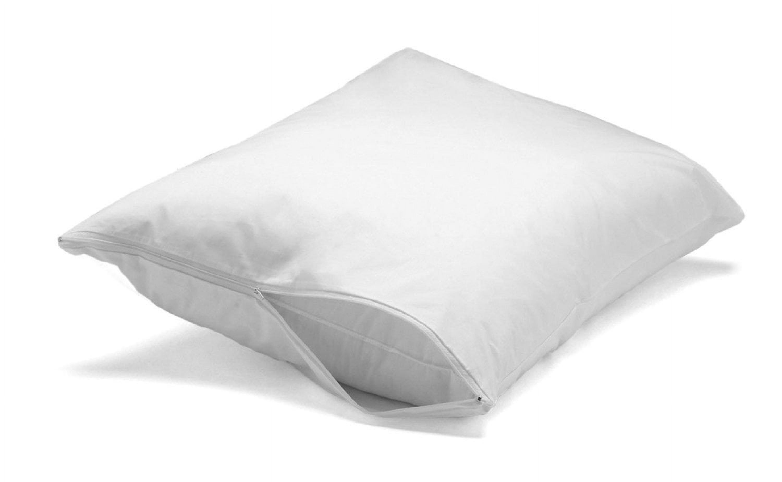 Jumbo White Cotton Zippered Pillow Protector