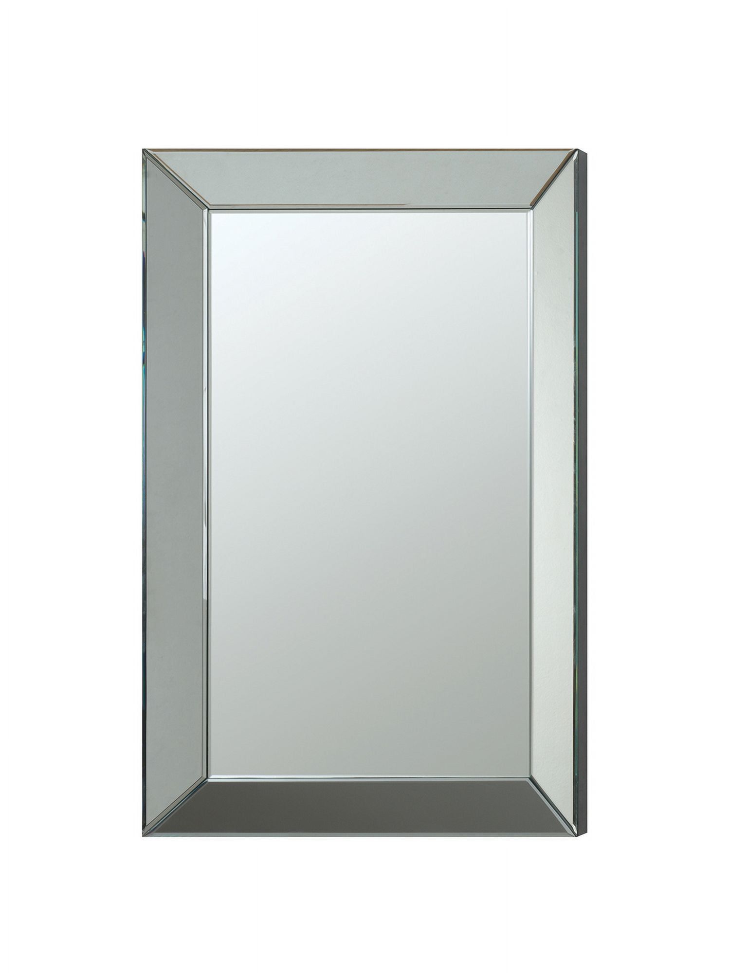 Silver Beveled Frameless Rectangular Wall Mirror