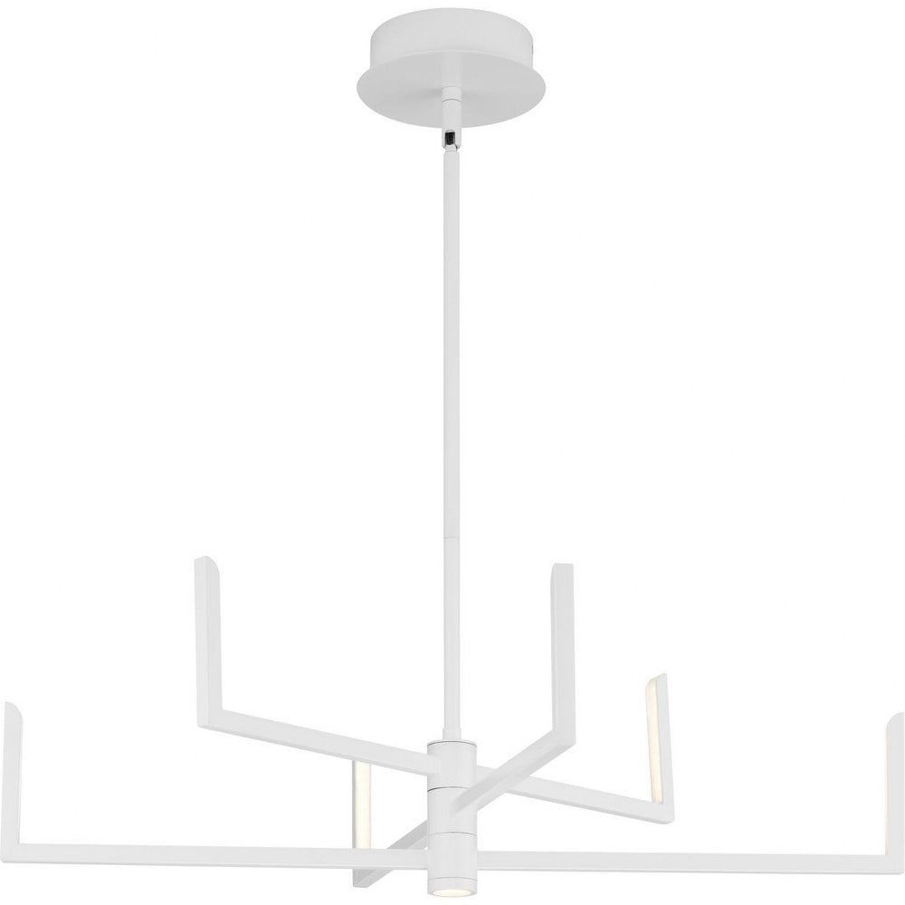 Satin White 28.25" Steel LED Chandelier