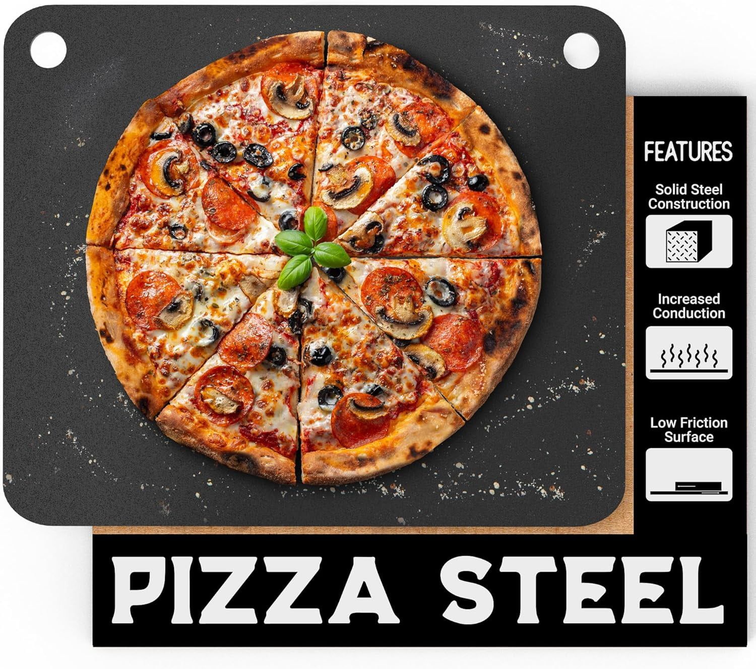 Durable Carbon Steel Pizza Baking Plate 16" x 13.4"