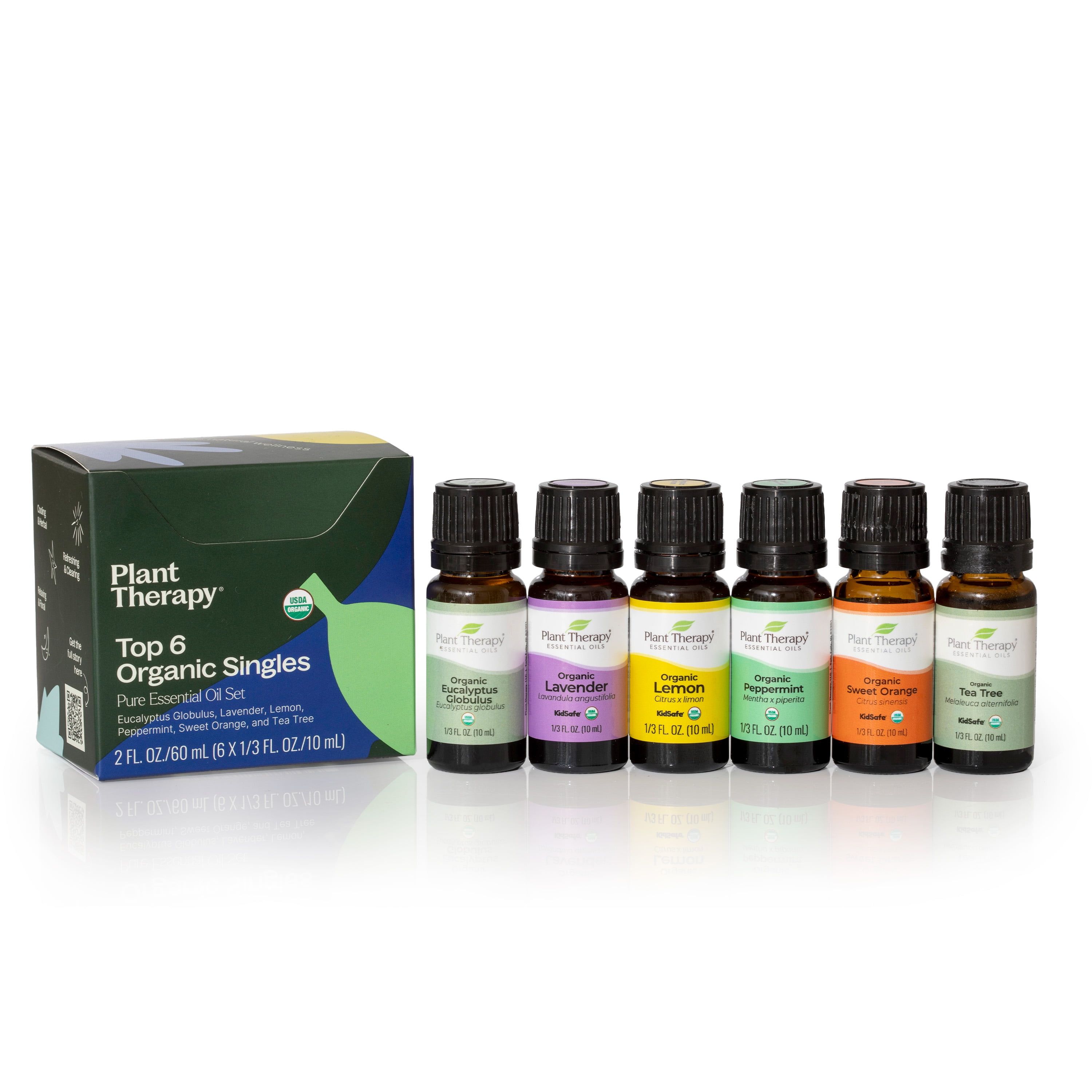 Top 6 Organic Essential Oil Set with Lavender and Peppermint