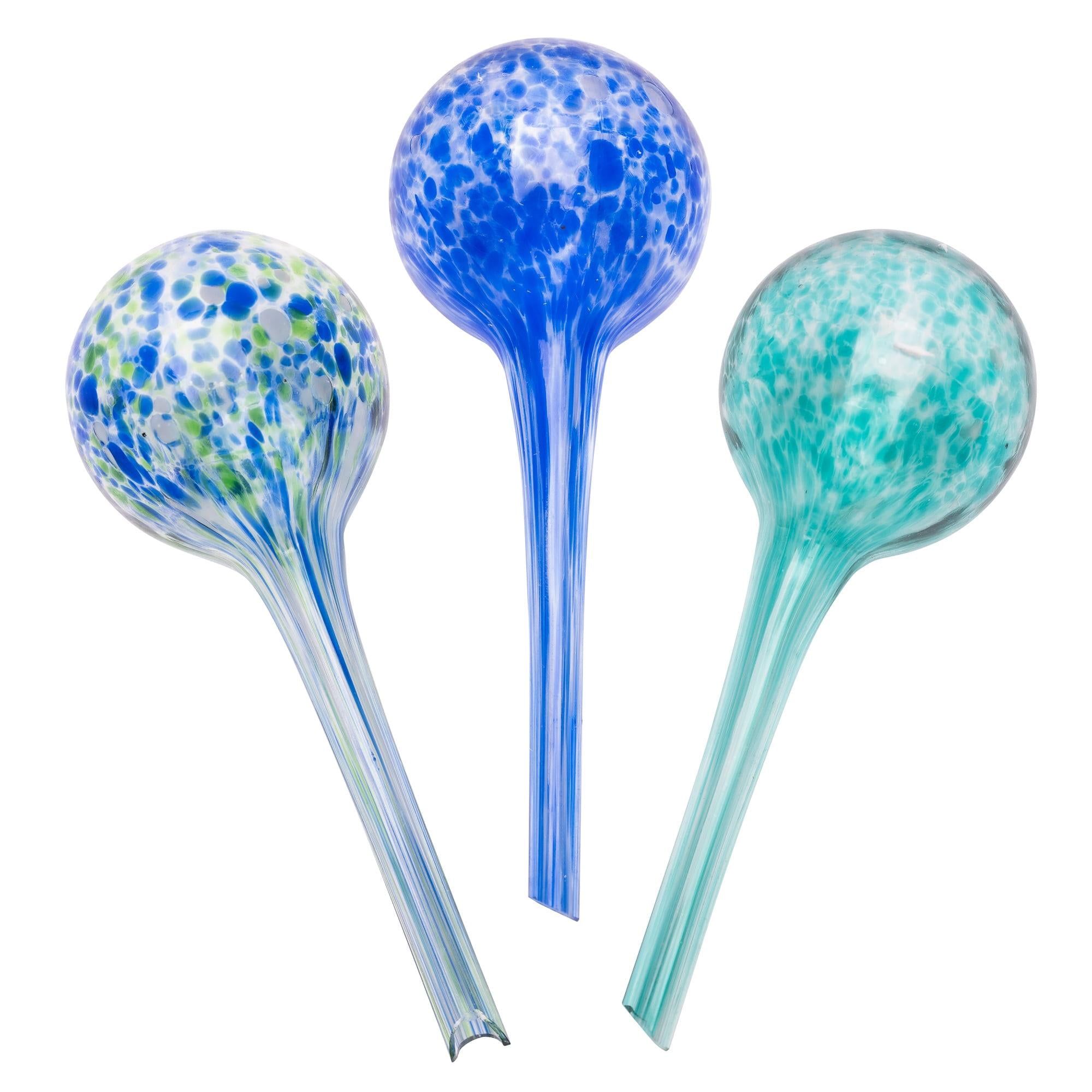 Hand-Blown Glass Self-Watering Globes for Plants, 3-Pack