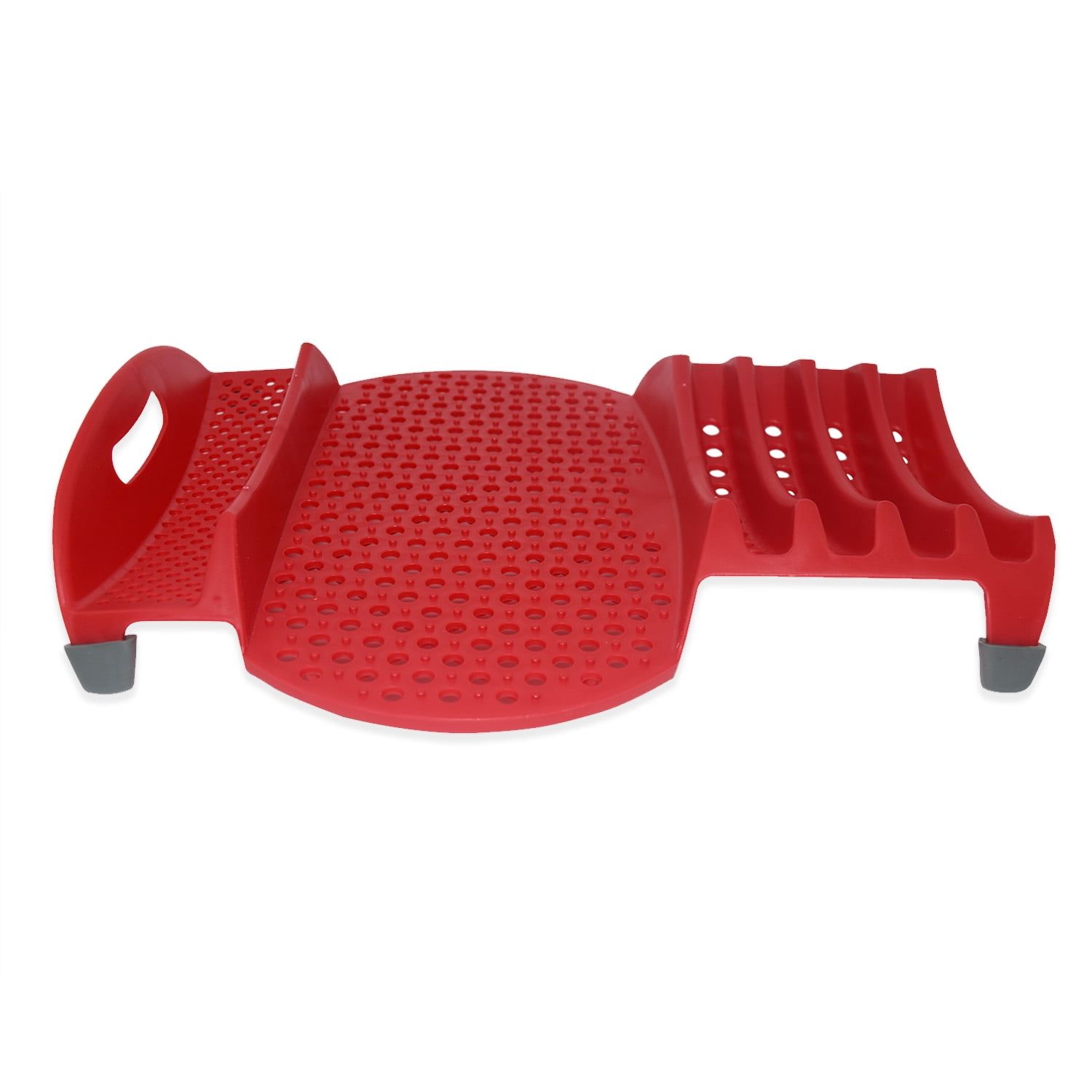 Red Plastic Compact Rustproof Dish Drying Rack