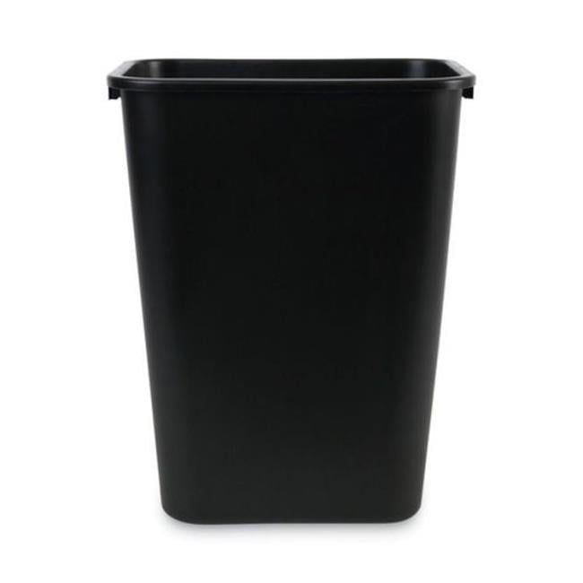 Black 10.25 Gallon Rectangular Plastic Office Wastebasket