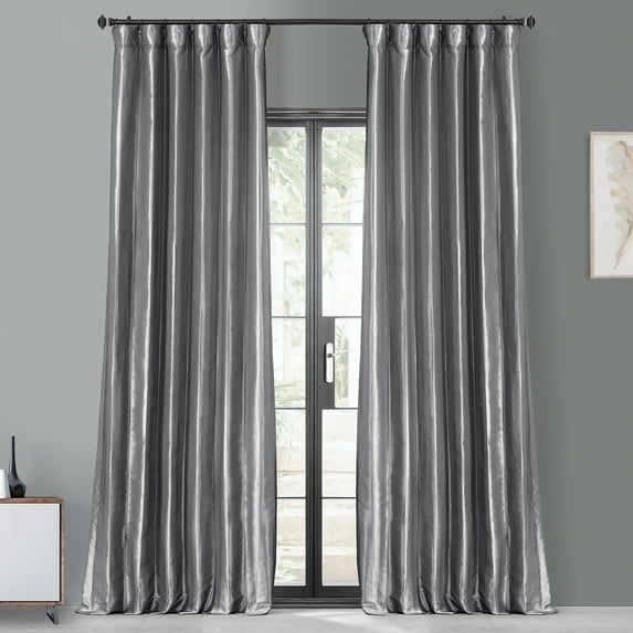 Platinum Faux Silk Blackout Curtain Panel 50 x 84 Inch