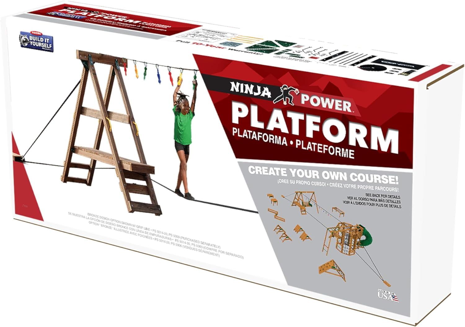 Ninja Power Wooden Play Platform Kit with Multiple Activities