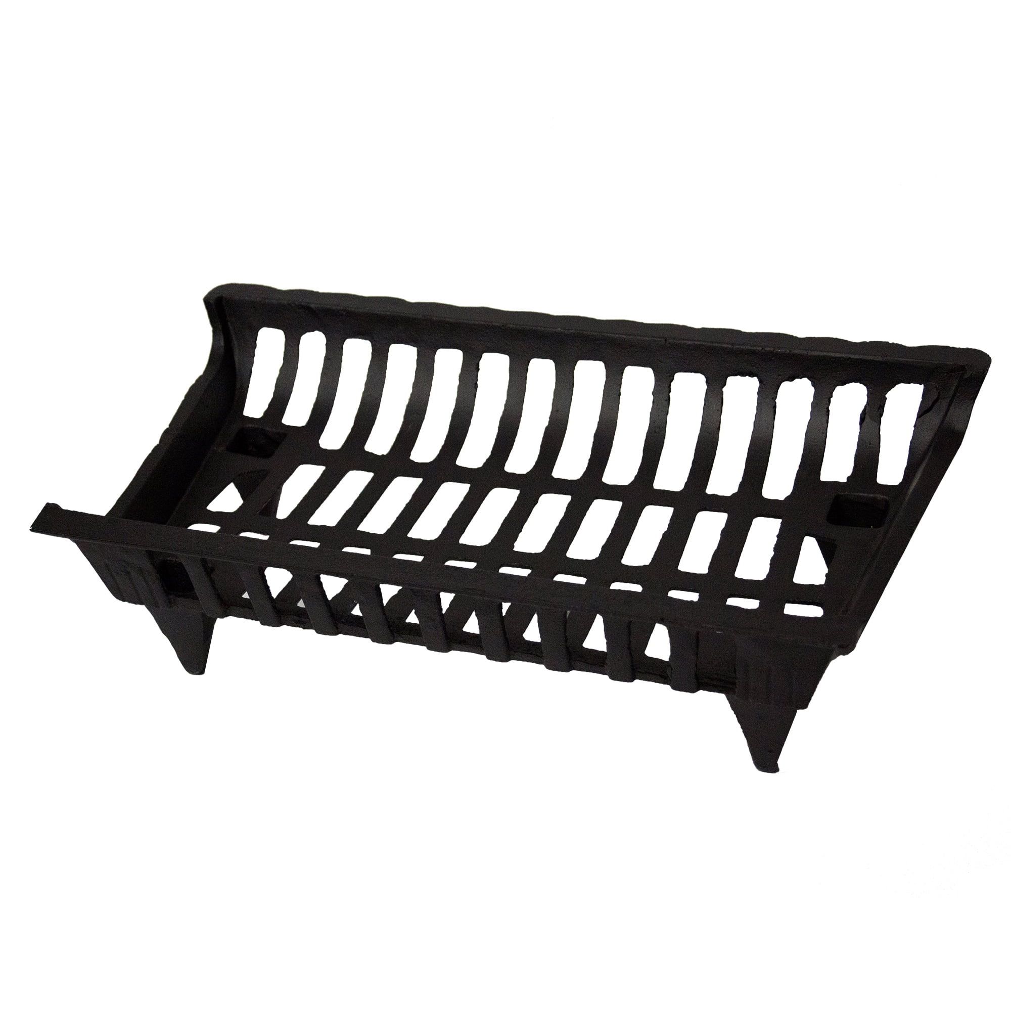 24" Black Cast Iron Fireplace Grate