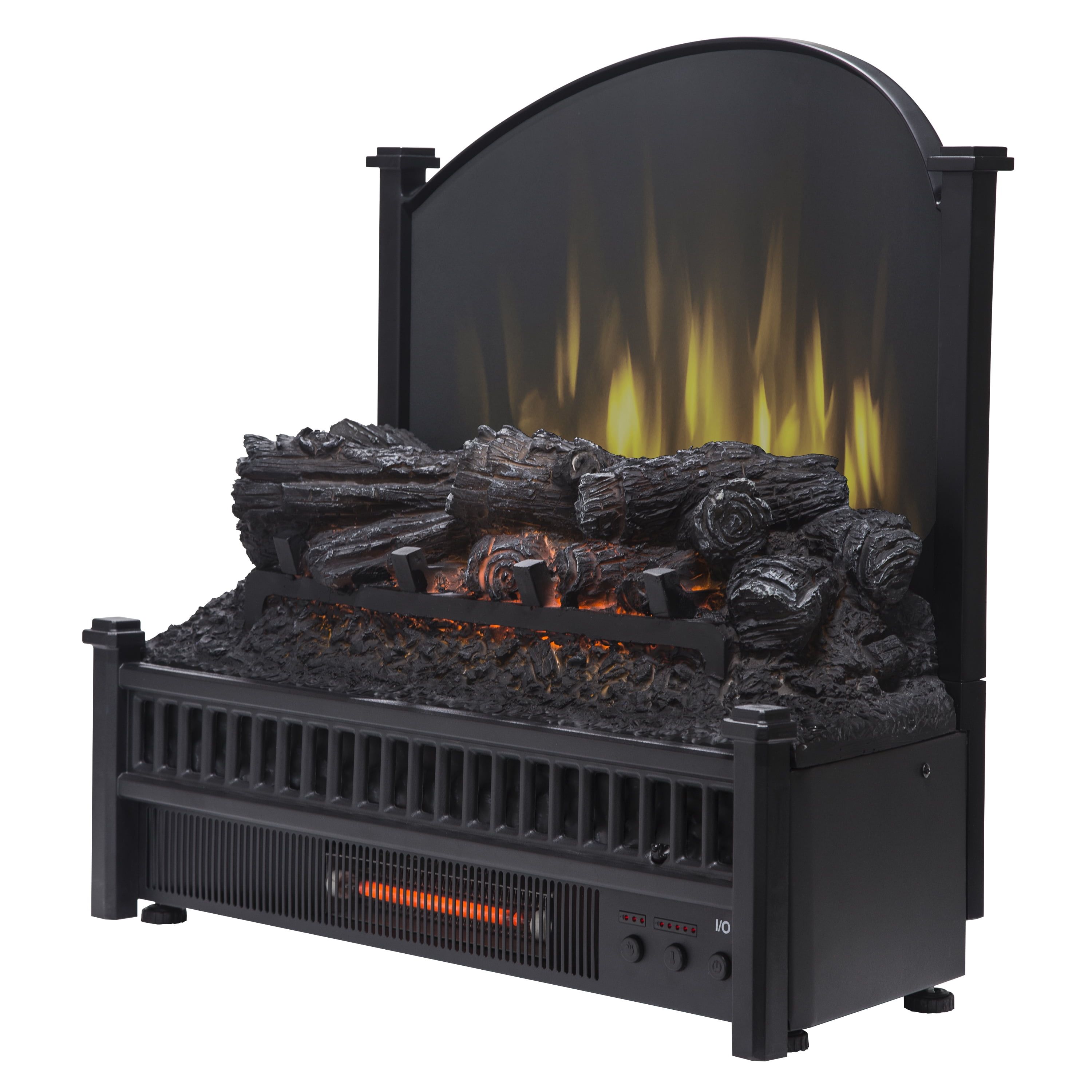 Pleasant Hearth Black Electric Log Insert with Removable Fireback