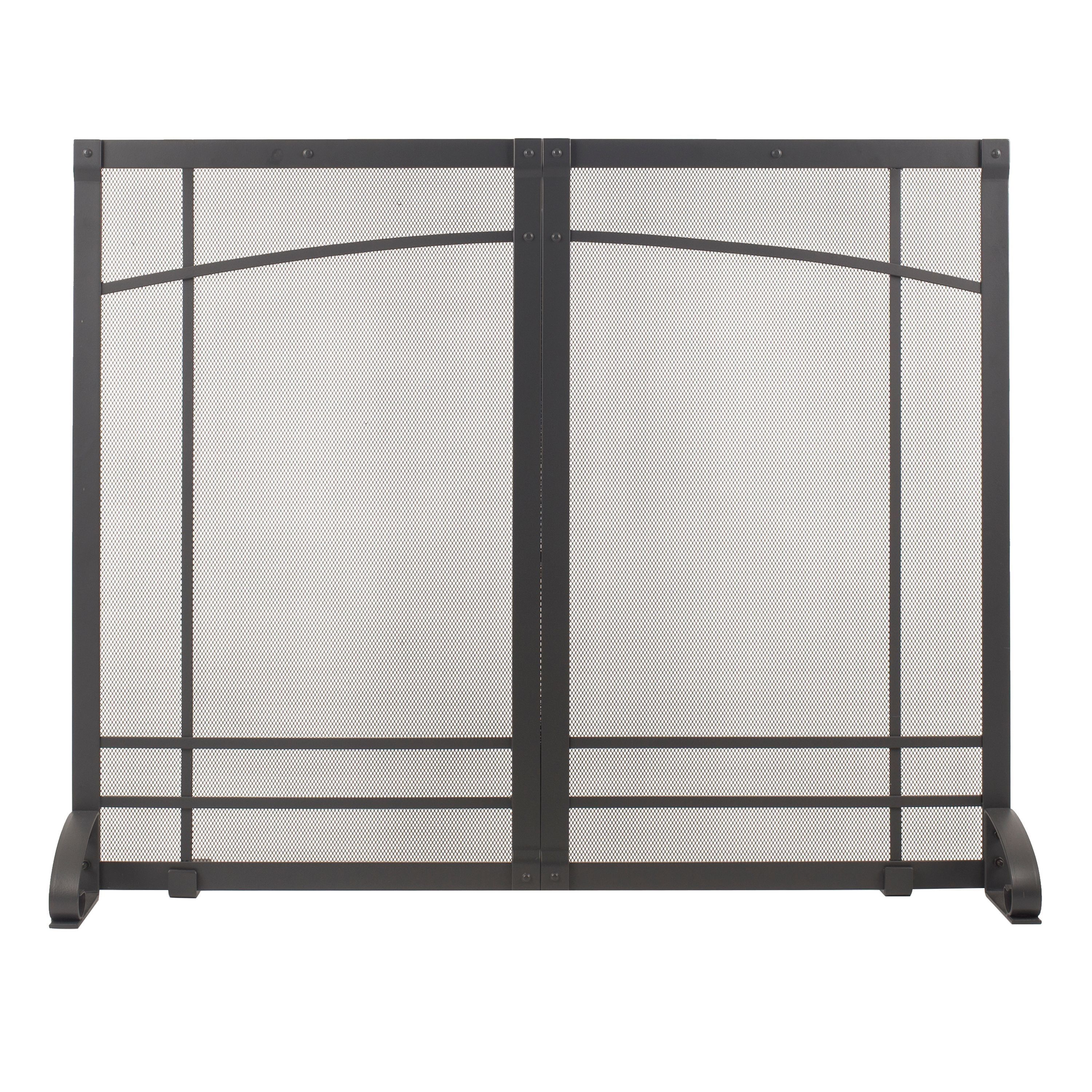 Amherst Iron Black Mesh Single Panel Fireplace Screen