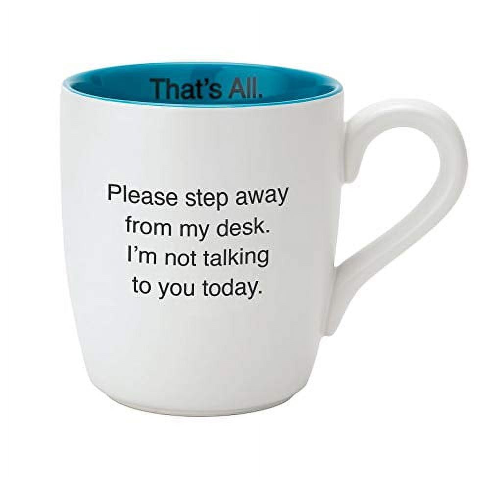 Teal Blue and White 16 oz Ceramic Desk Mug