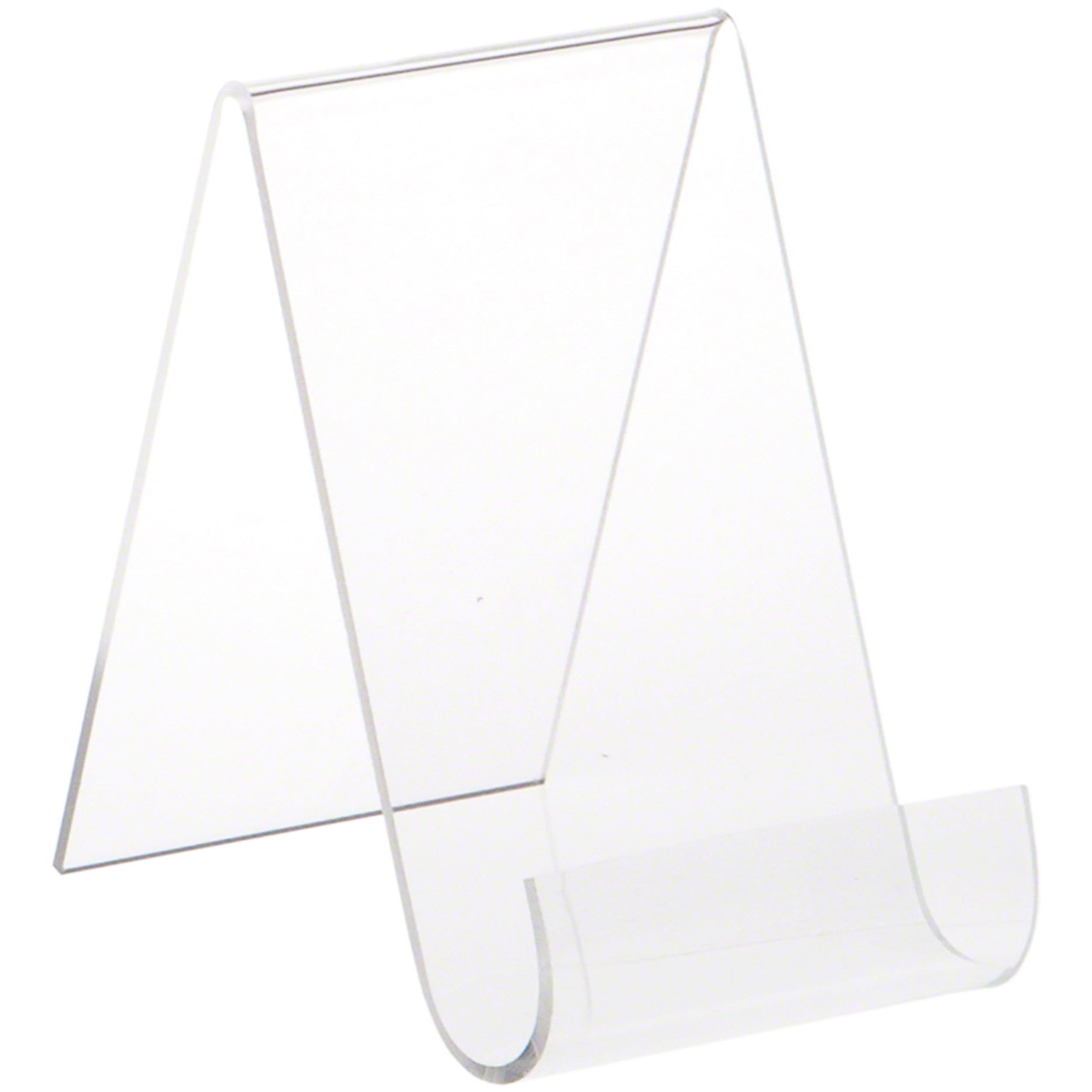 Clear Acrylic Pedestal Display Easel with Rounded Front, 5.5"