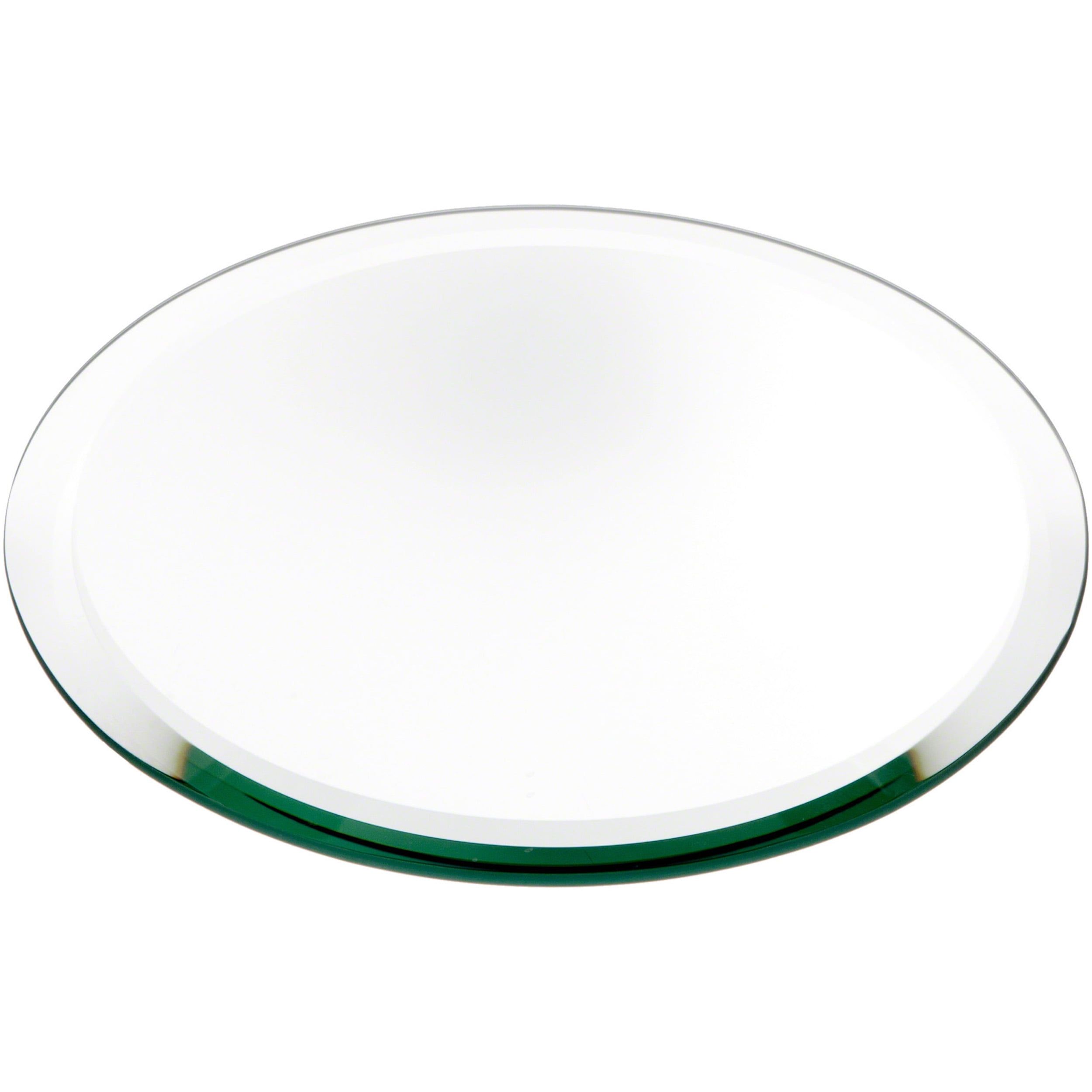 Round Beveled Glass Mirror with Foam Pads, 8 inch