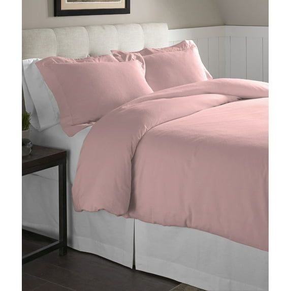Twin Rose Quartz Cotton Flannel Bedspread Cover Set
