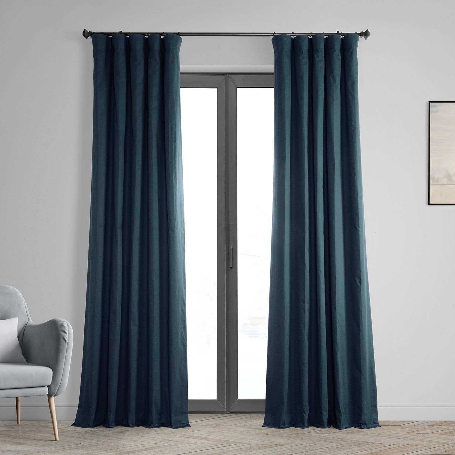 Polo Navy Cotton Blackout Curtain Panel 50" x 84"