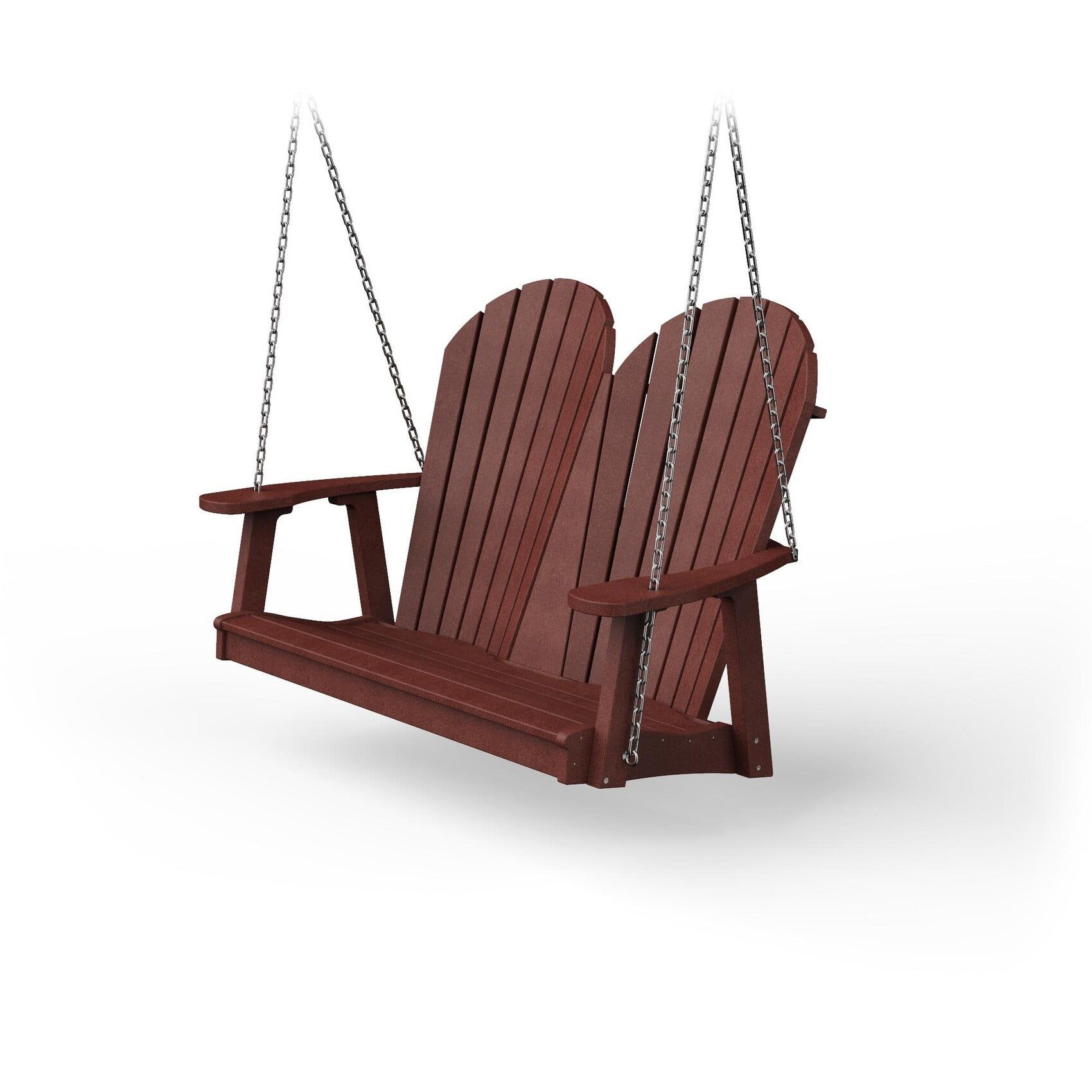 Cherry Wood Poly Adirondack 52'' Porch Swing