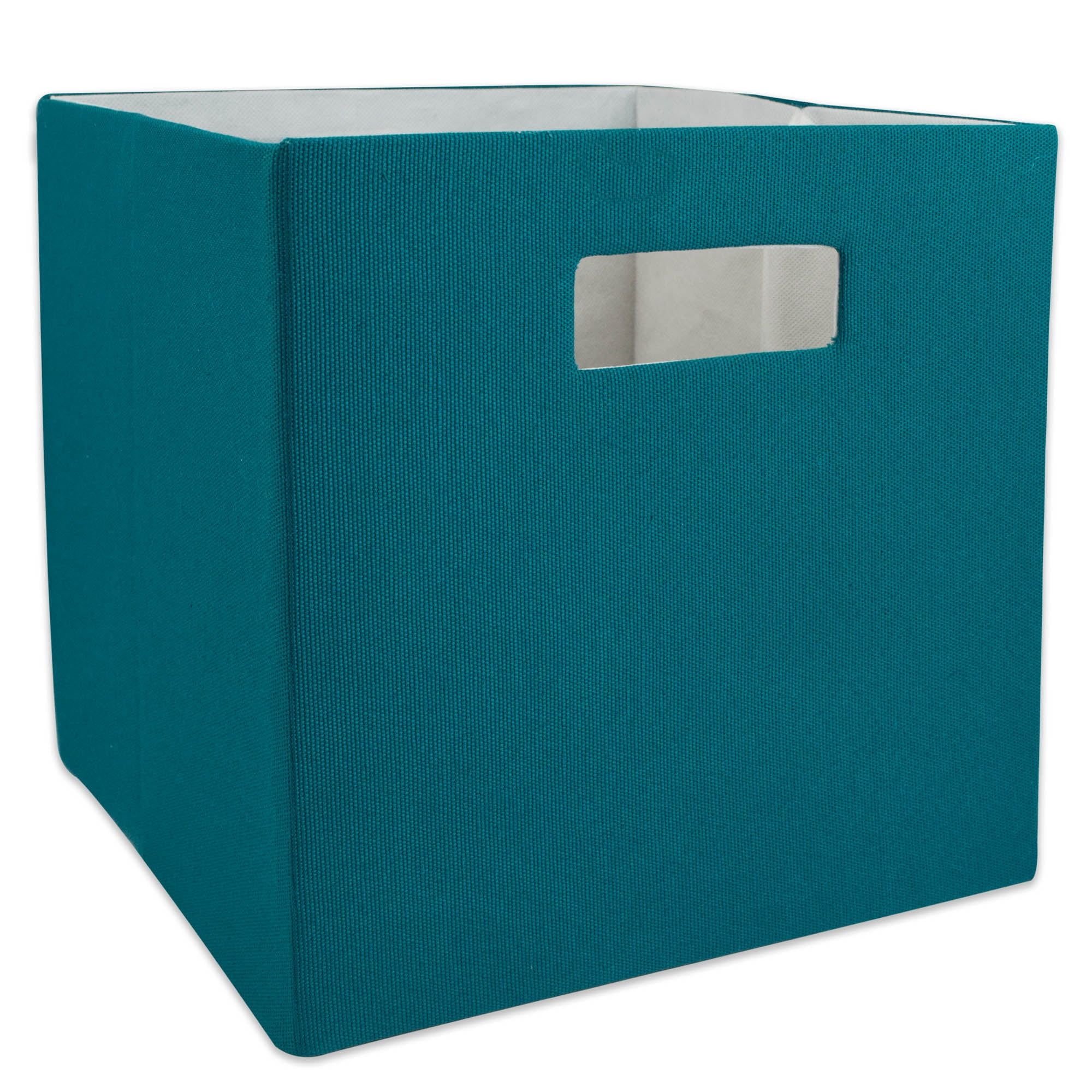 Teal Fabric Collapsible Cube Storage Bin 13x13x13