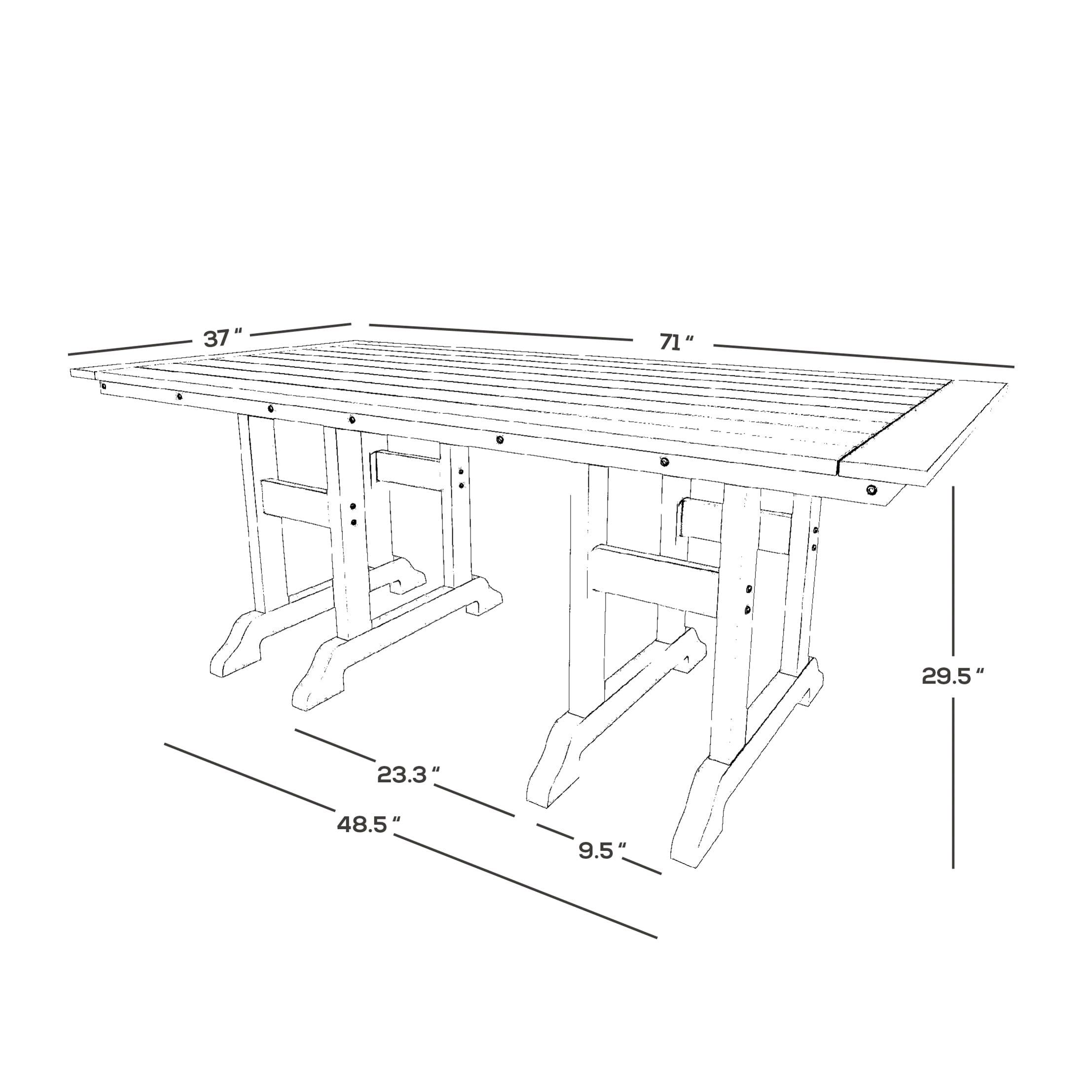 Laguna Dark Brown 7-Piece Rectangular Outdoor Dining Set