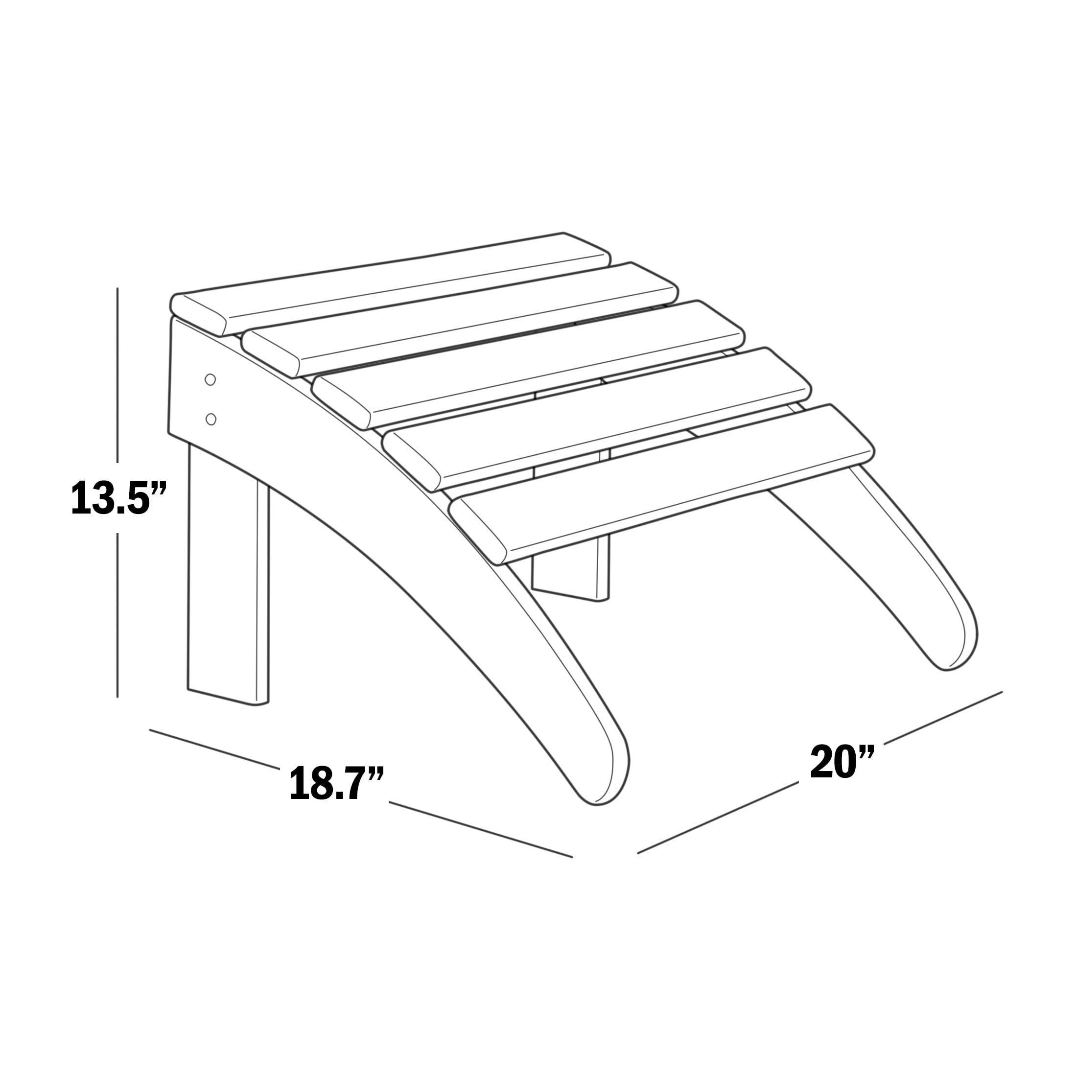 Black Poly Plastic Outdoor Folding Adirondack Ottoman