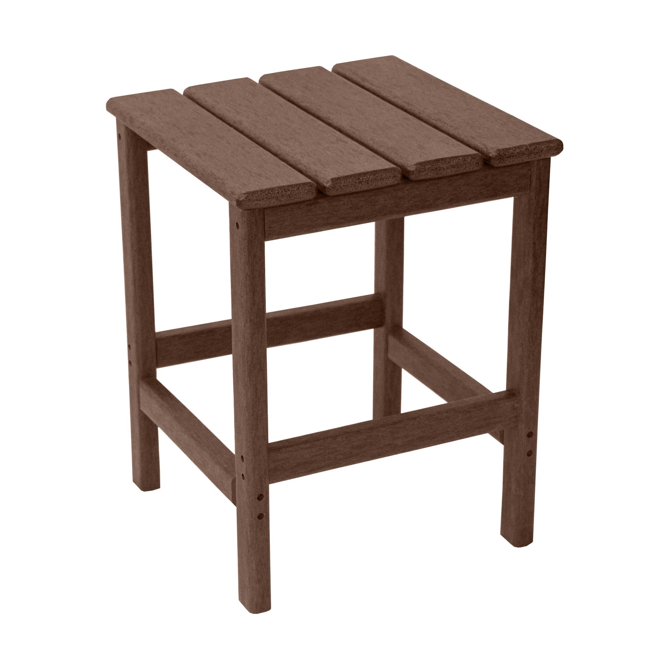 Dark Brown HDPE All-Weather Outdoor Patio Side Table