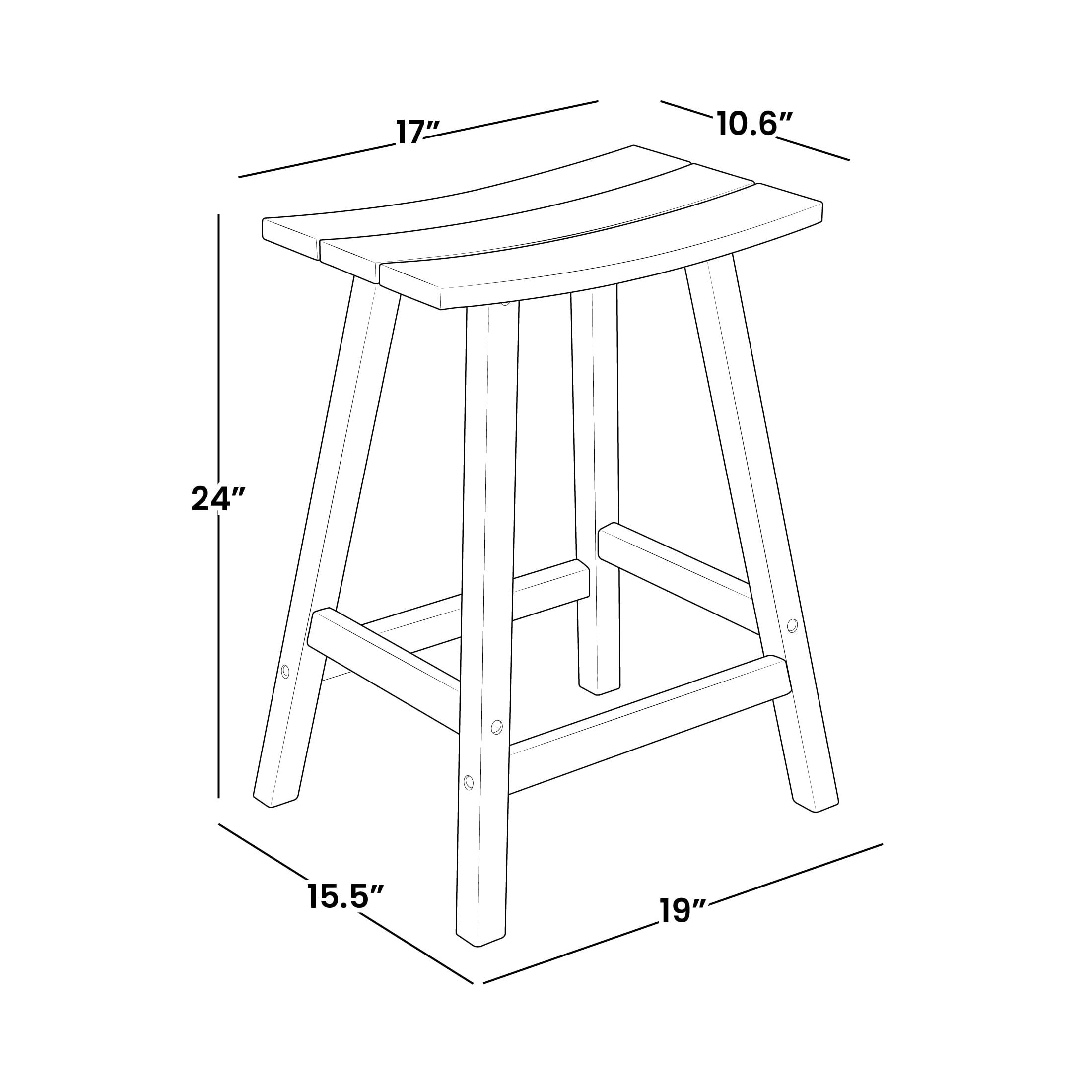 Turquoise HDPE Outdoor 24" Curved Saddle Seat Bar Stool