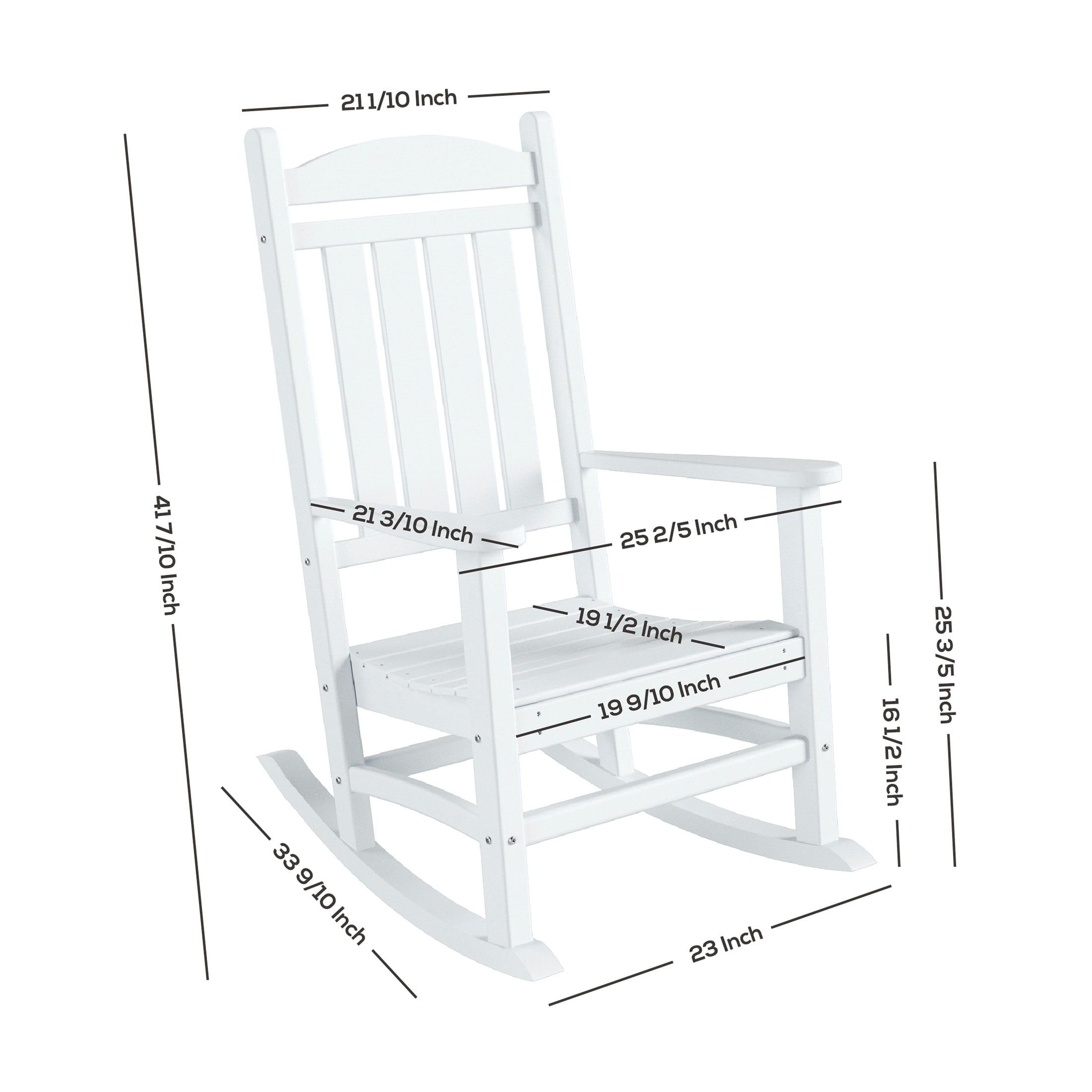 Polytrends Laguna Hdpe All Weather Outdoor Patio Rocking Chair Black