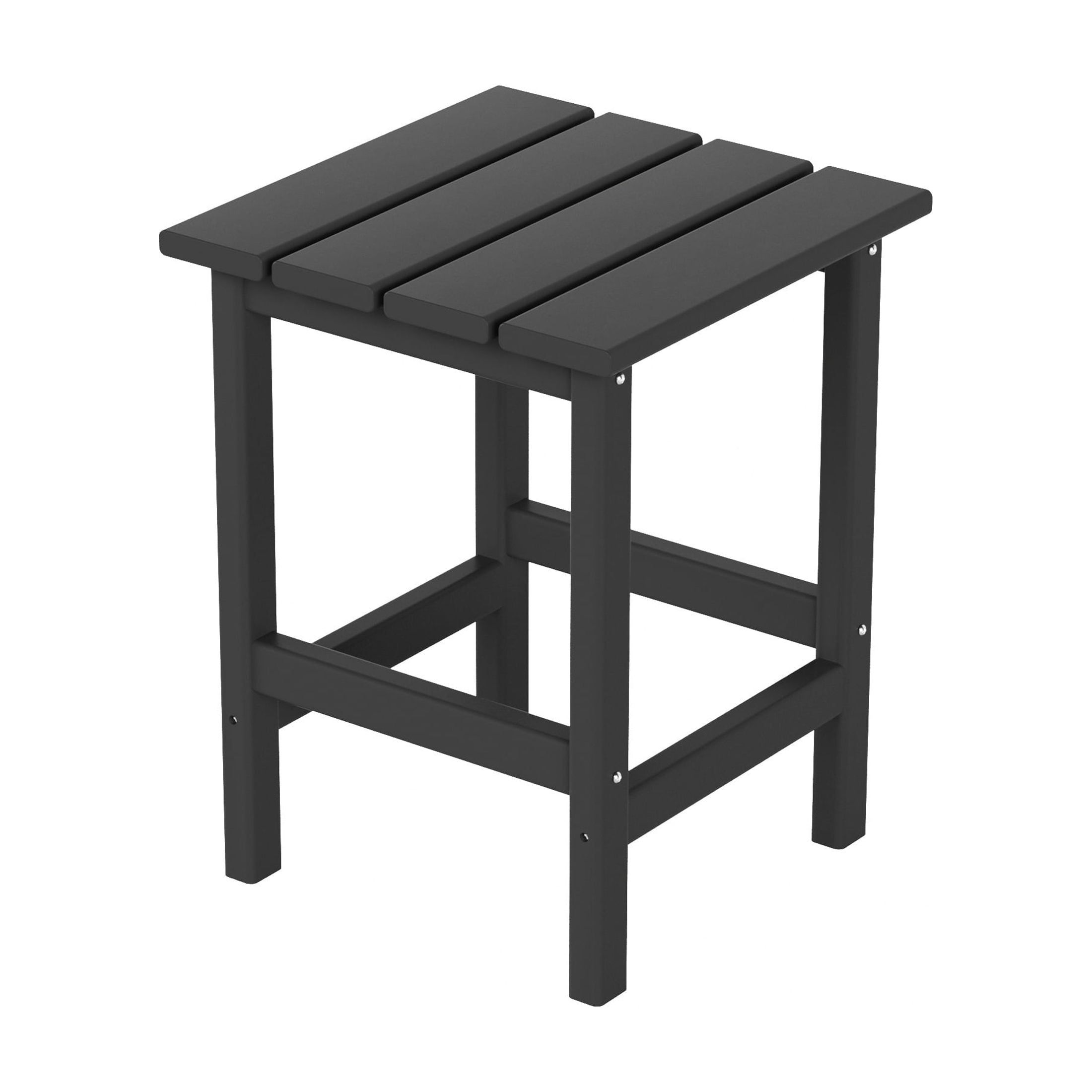 Gray HDPE Outdoor Patio Square Accent Table
